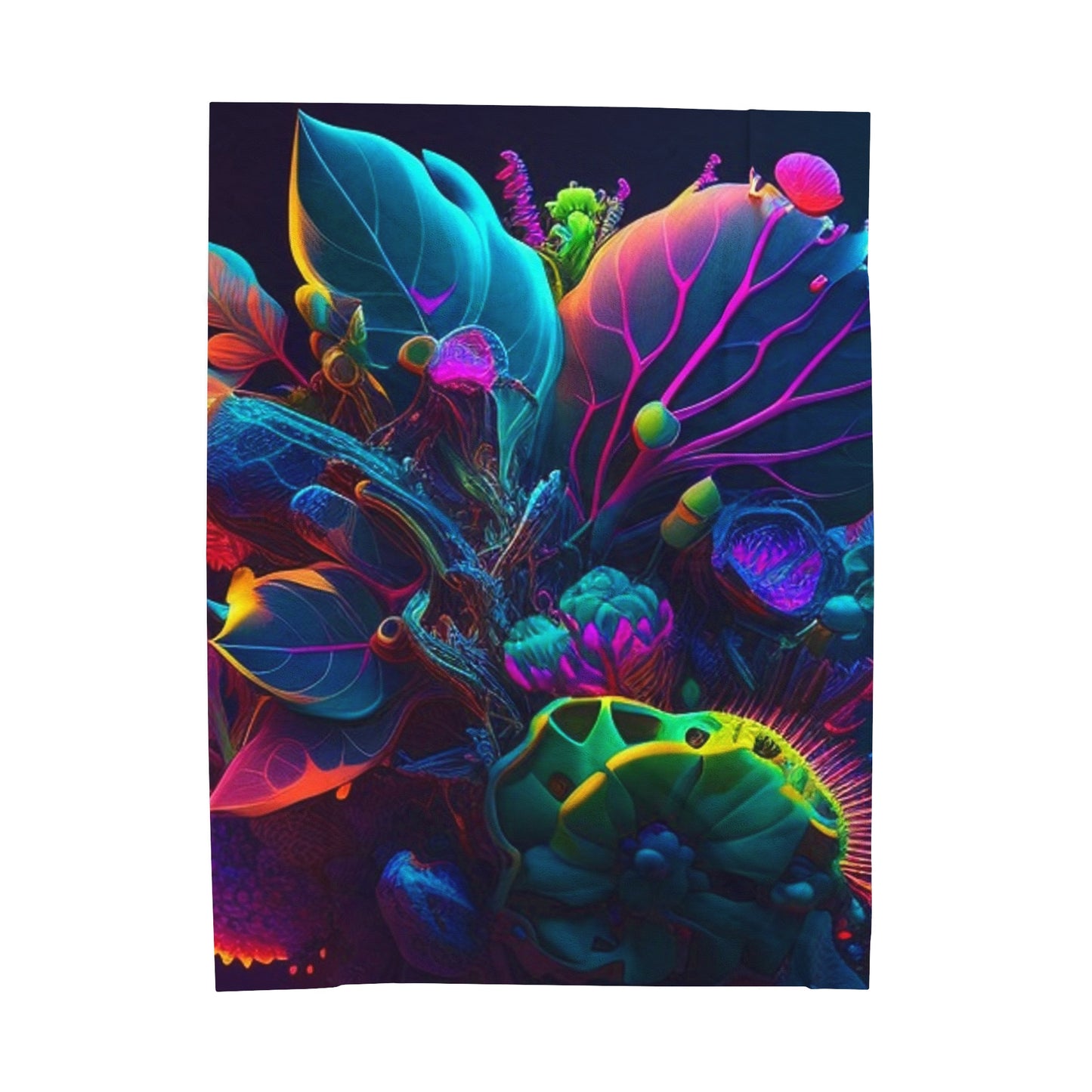 Velveteen Plush Blanket Macro Coral Reef 3