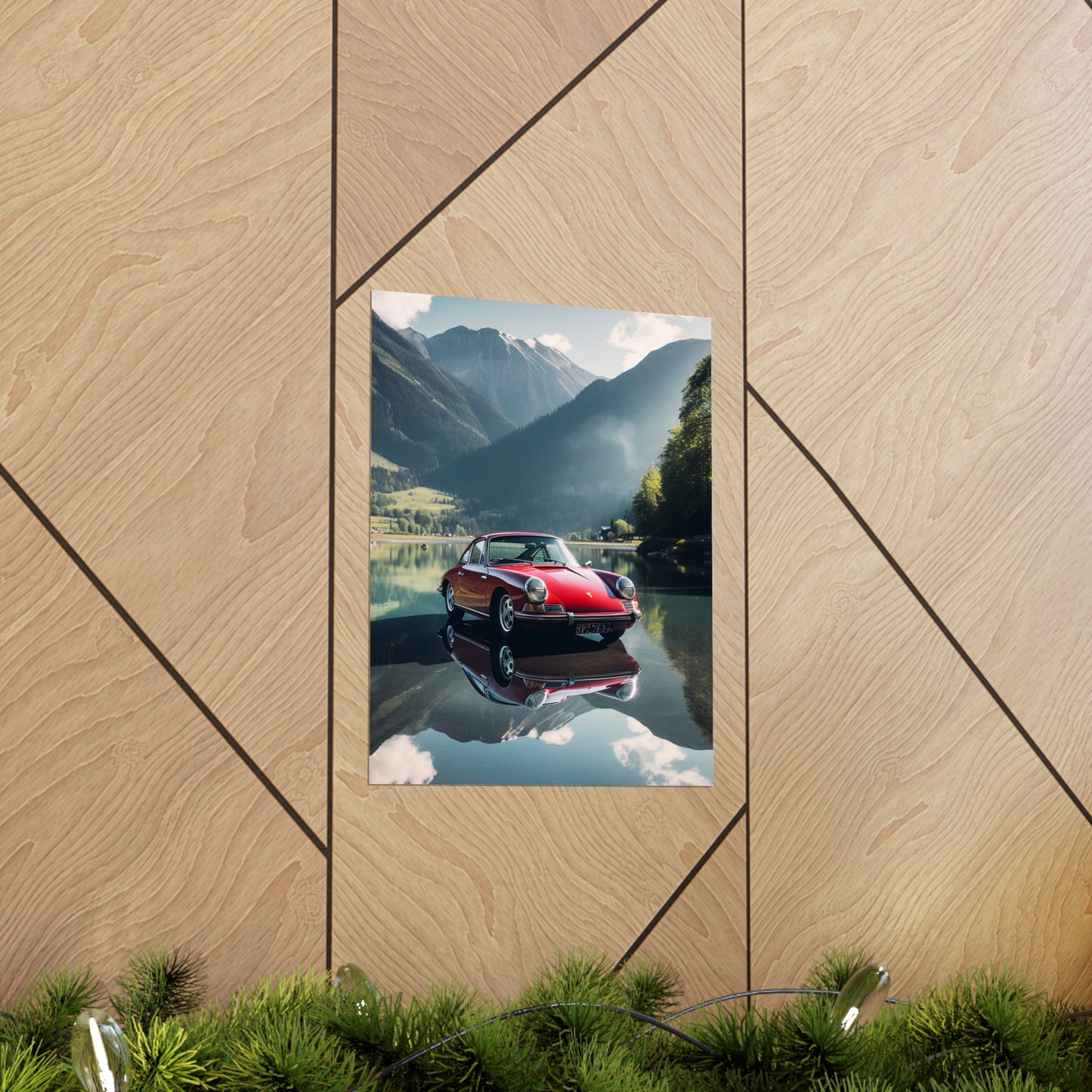 Premium Matte Vertical Posters Porsche Lake 3