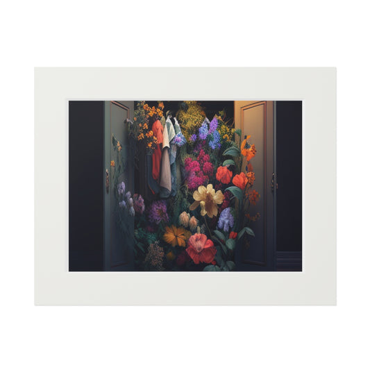 Fine Art Prints (Passepartout Paper Frame) A Wardrobe Surrounded by Flowers 4