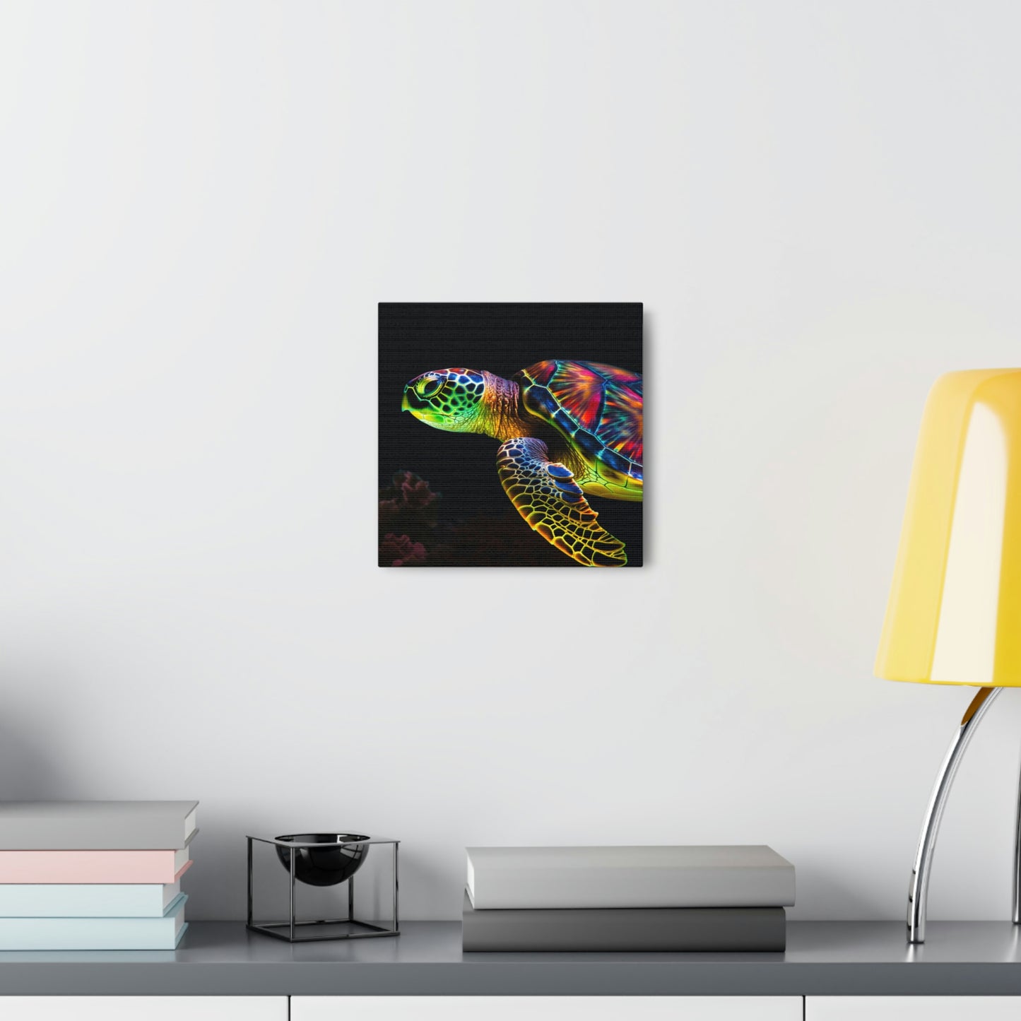 Canvas Gallery Wraps Neon Sea Turtle 4