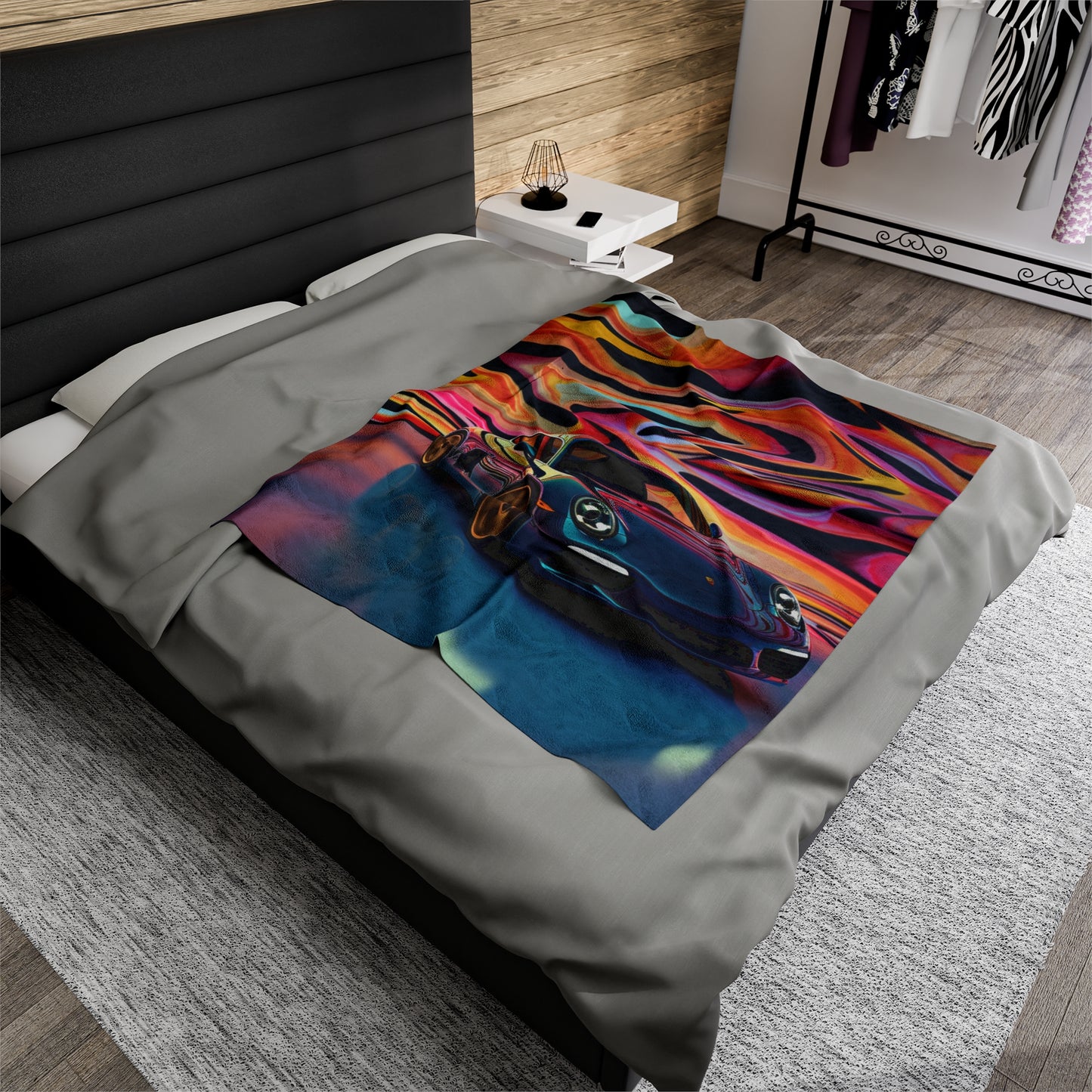 Velveteen Plush Blanket Porsche Water Fusion 2