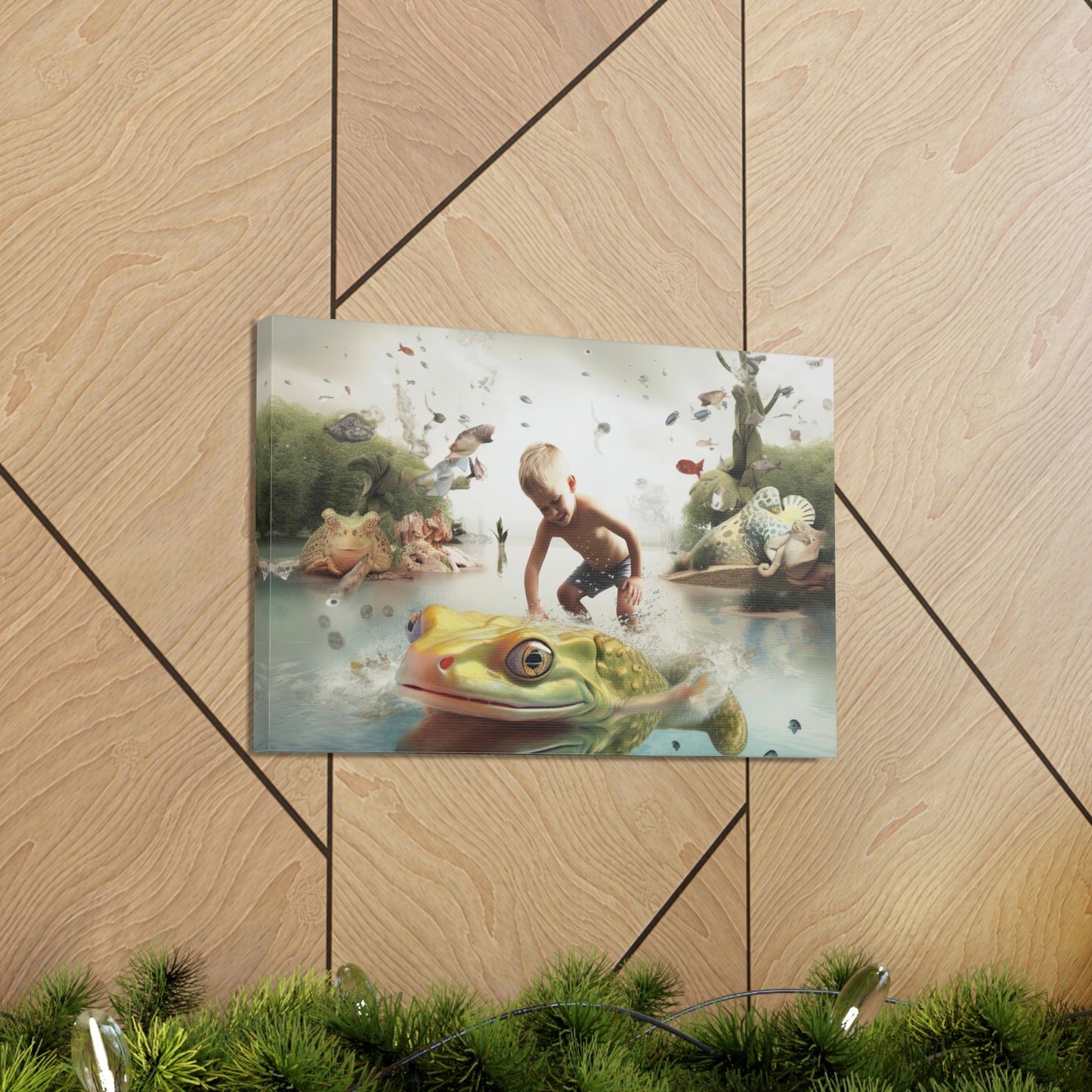 Canvas Gallery Wraps Boy Frog 5