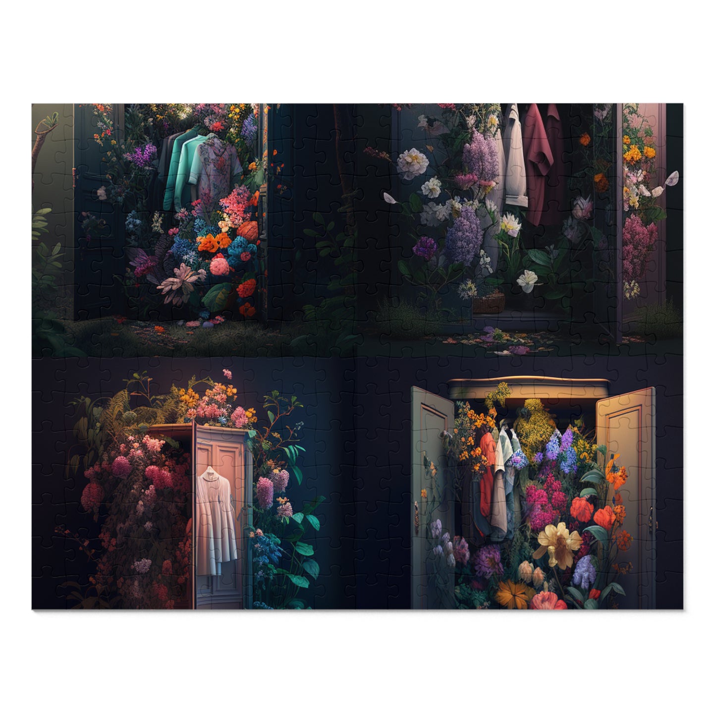 Jigsaw Puzzle (30, 110, 252, 500,1000-Piece) A Wardrobe Surrounded by Flowers 5
