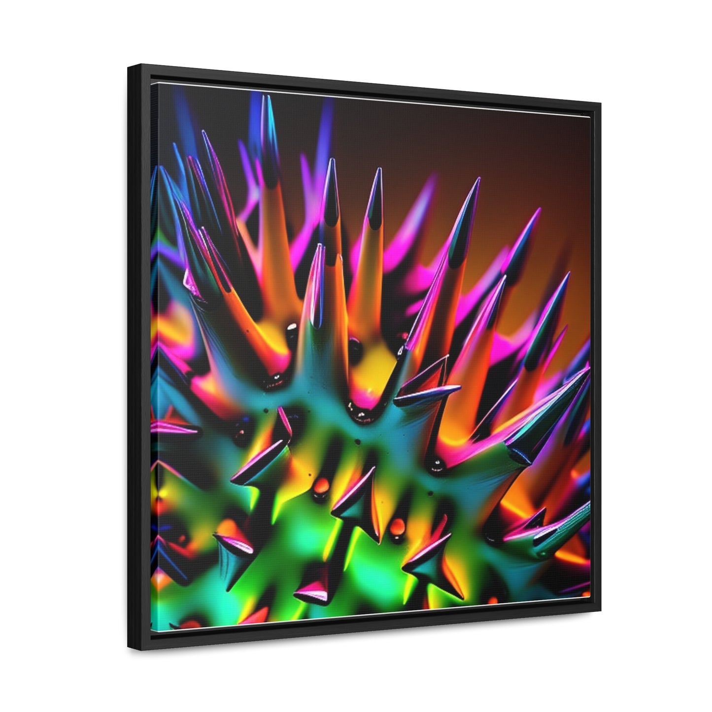 Gallery Canvas Wraps, Square Frame Macro Neon Spike 3