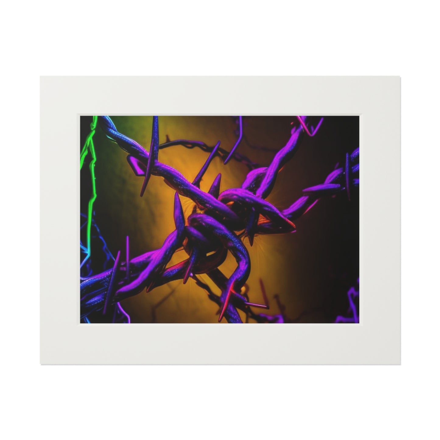 Fine Art Prints (Passepartout Paper Frame) Macro Neon Barb 1