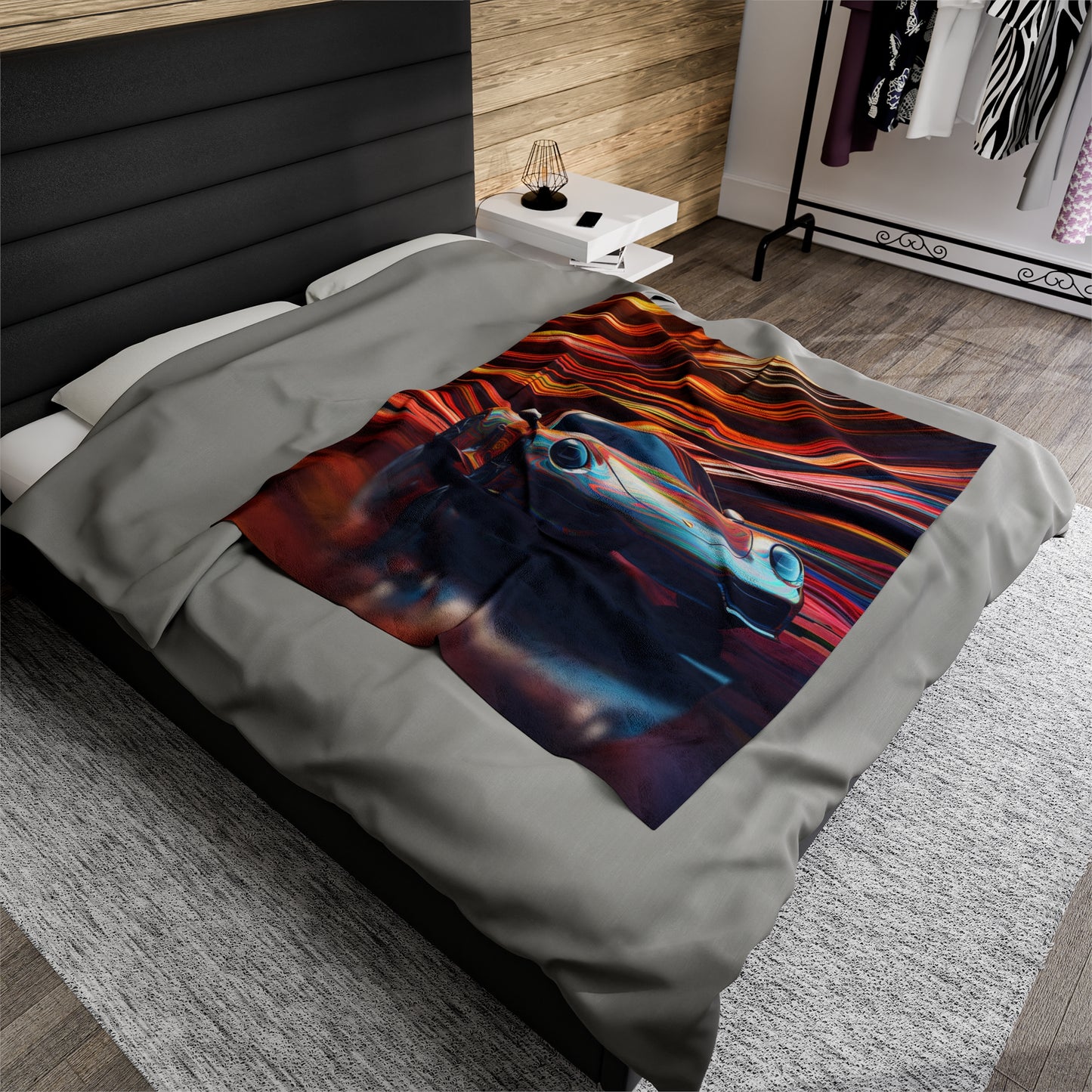 Velveteen Plush Blanket Porsche Water Fusion 1