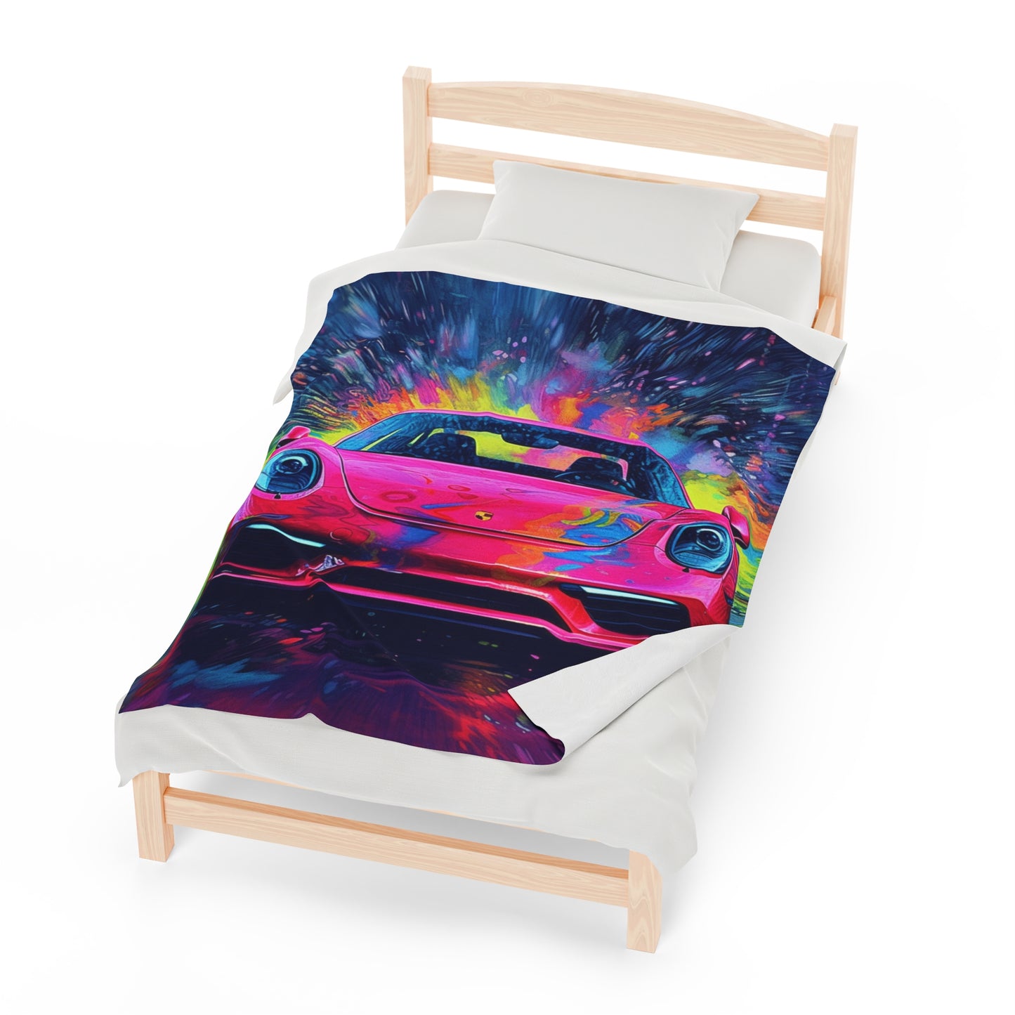 Velveteen Plush Blanket Pink Porsche water fusion 3