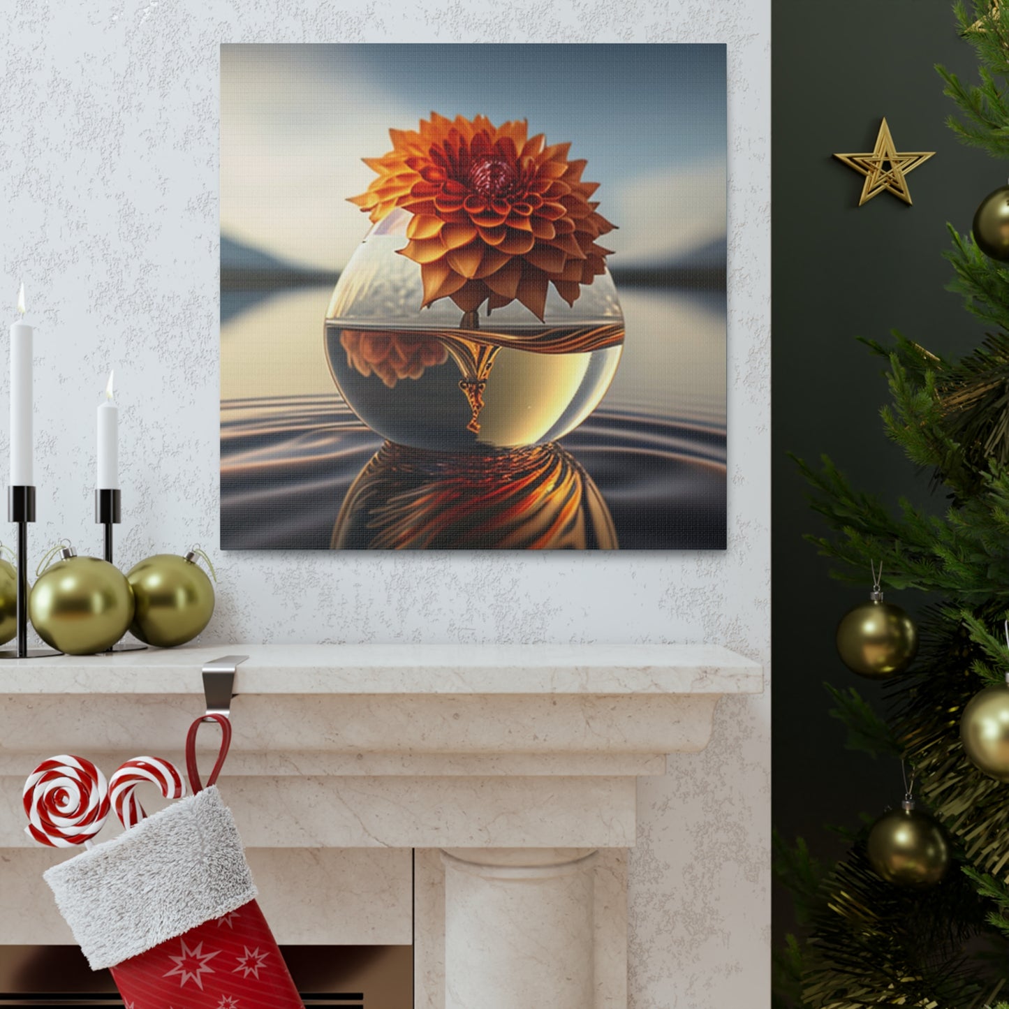 Canvas Gallery Wraps Dahlia Orange 1