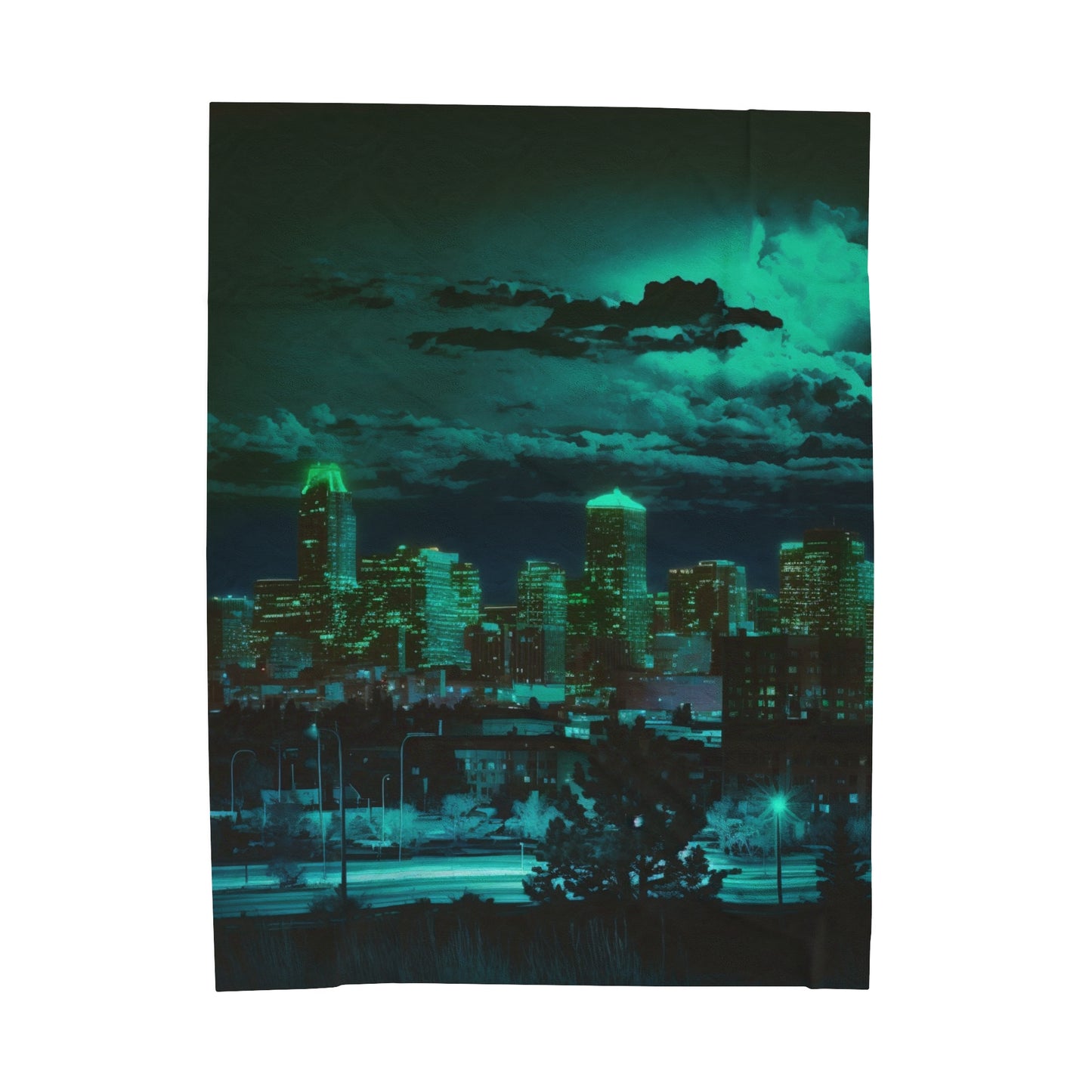 Velveteen Plush Blanket Neon Denver 2