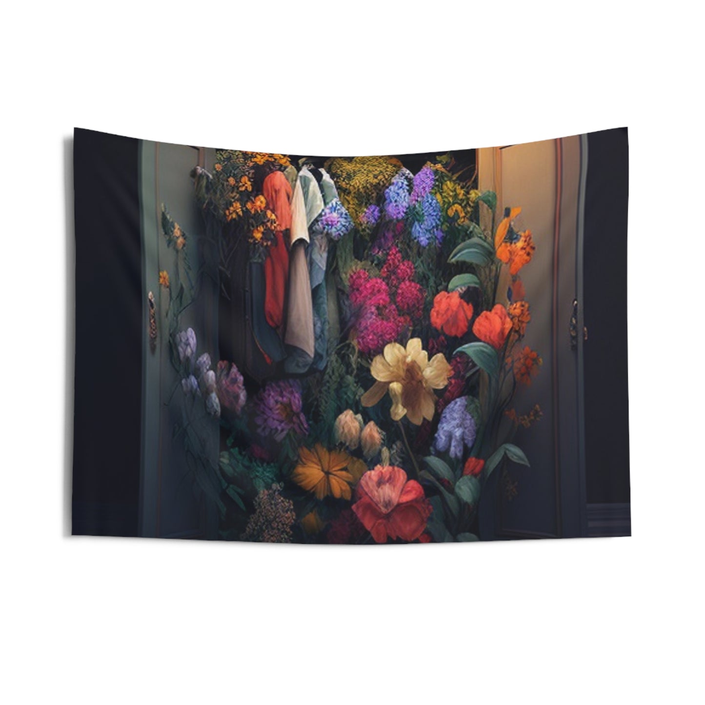 Indoor Wall Tapestries A Wardrobe Surrounded by Flowers 4