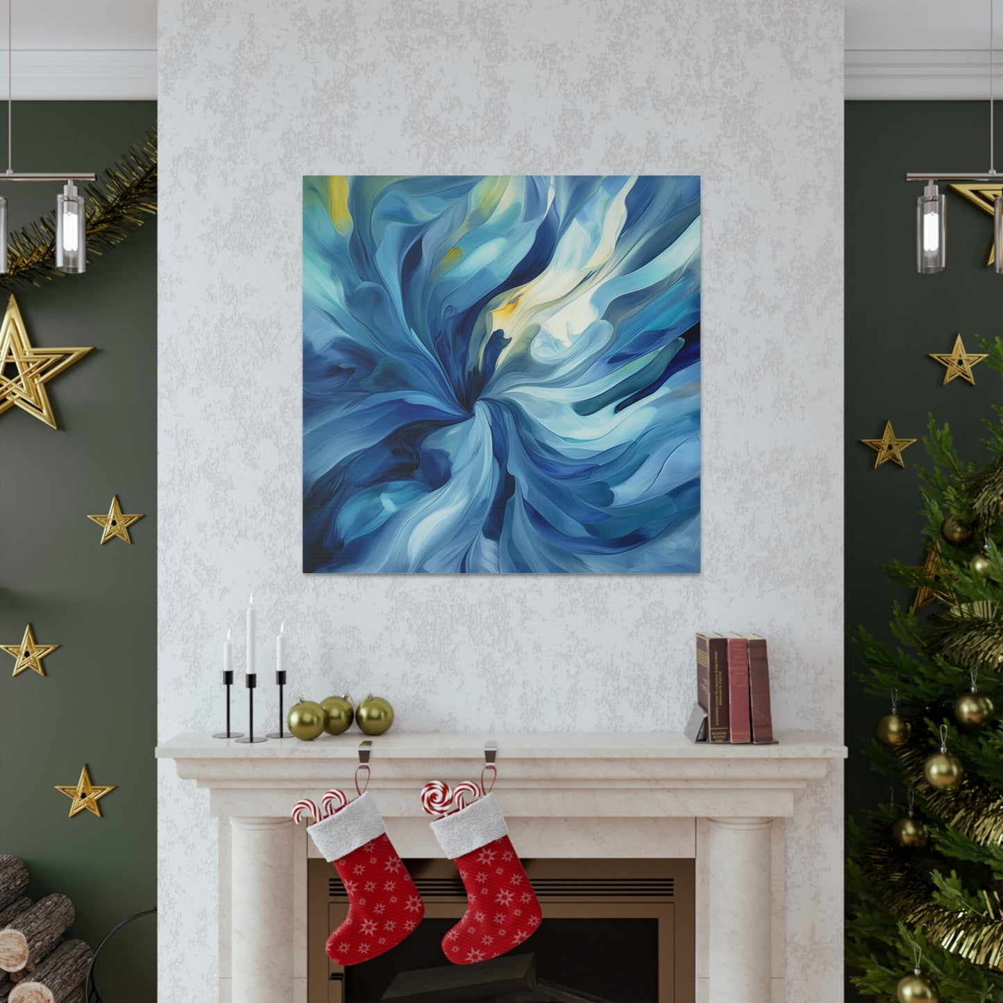 Canvas Gallery Wraps Blue Tluip Abstract 4