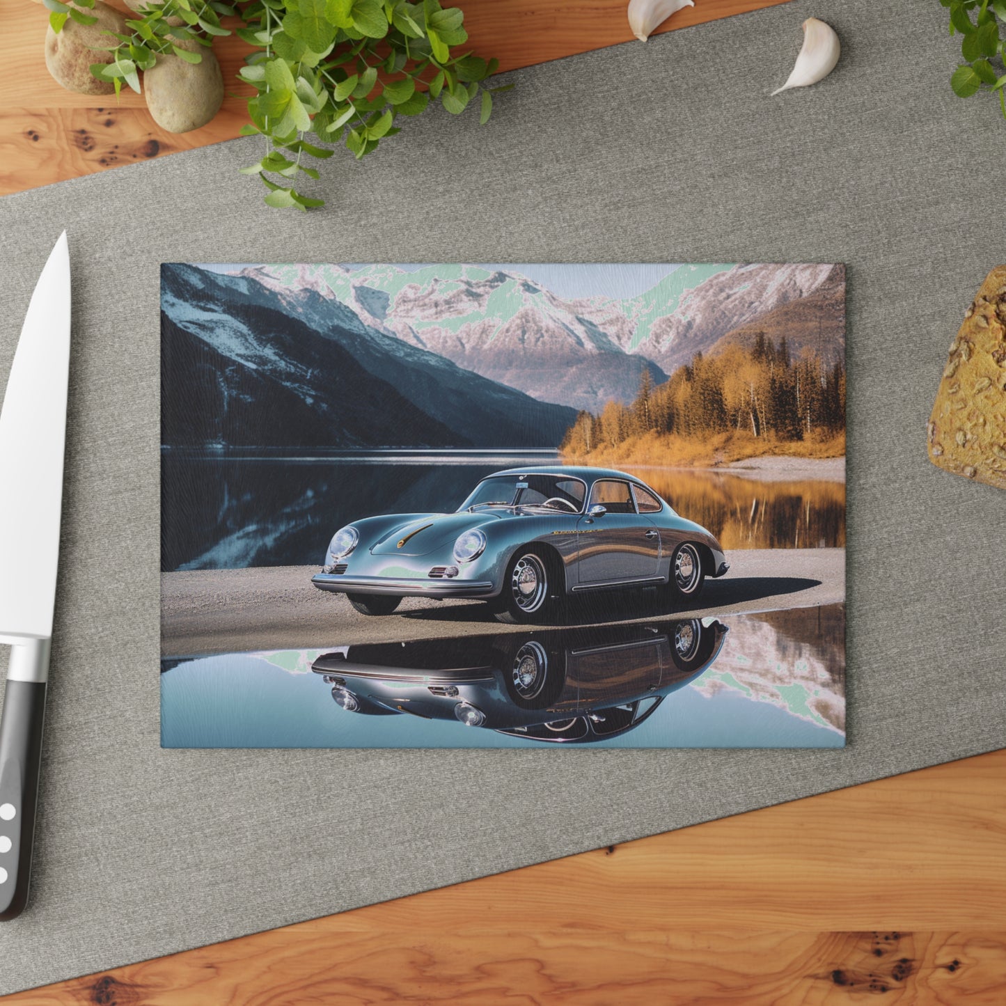 Glass Cutting Board Porsche Lake 1