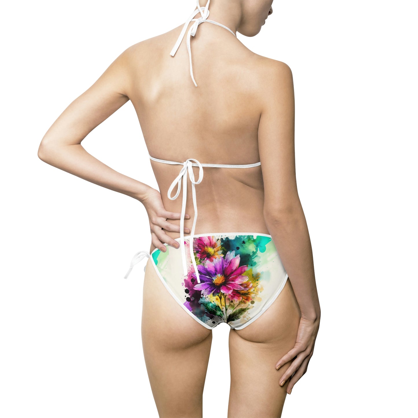 Women's Bikini Swimsuit (AOP) bright spring flowers 1