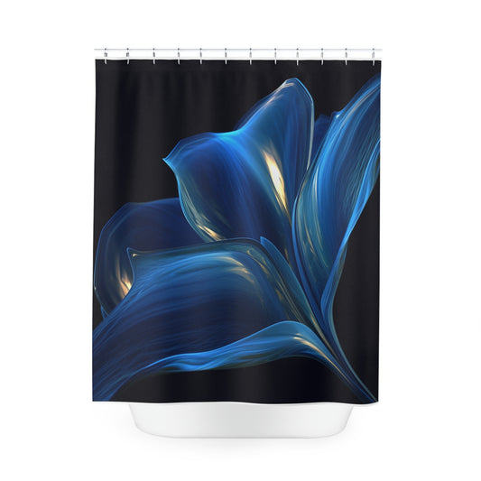 Polyester Shower Curtain Abstract Blue Tulip 1