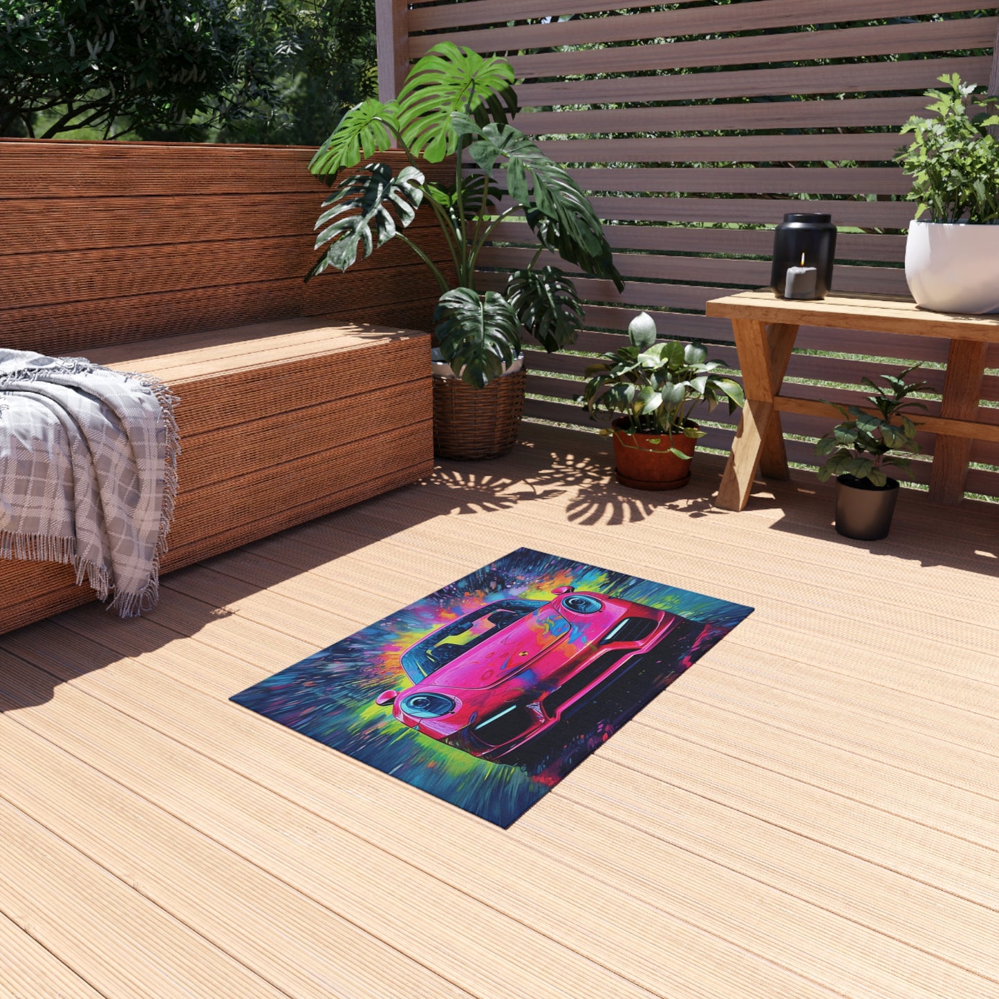 Outdoor Rug  Pink Porsche water fusion 3