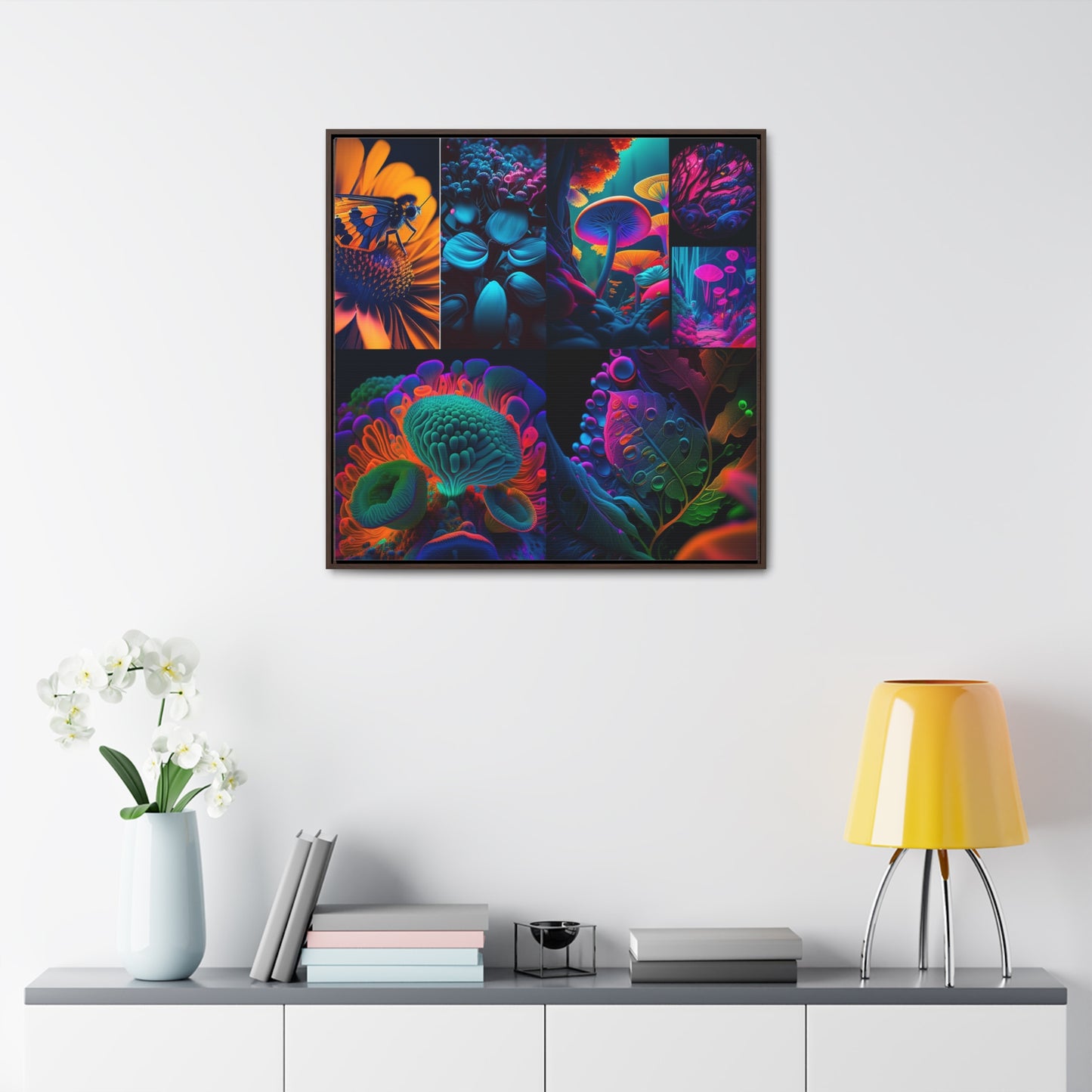 Gallery Canvas Wraps, Square Frame Macro Reef Florescent 5