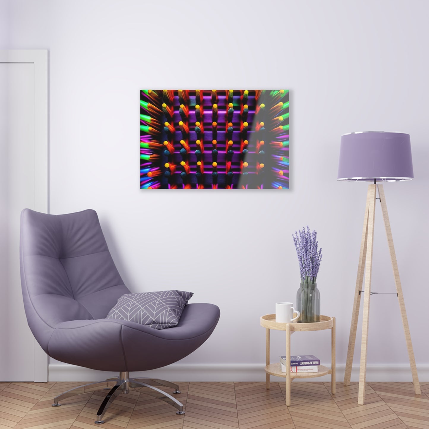 Acrylic Prints Macro Cactus neon square 2