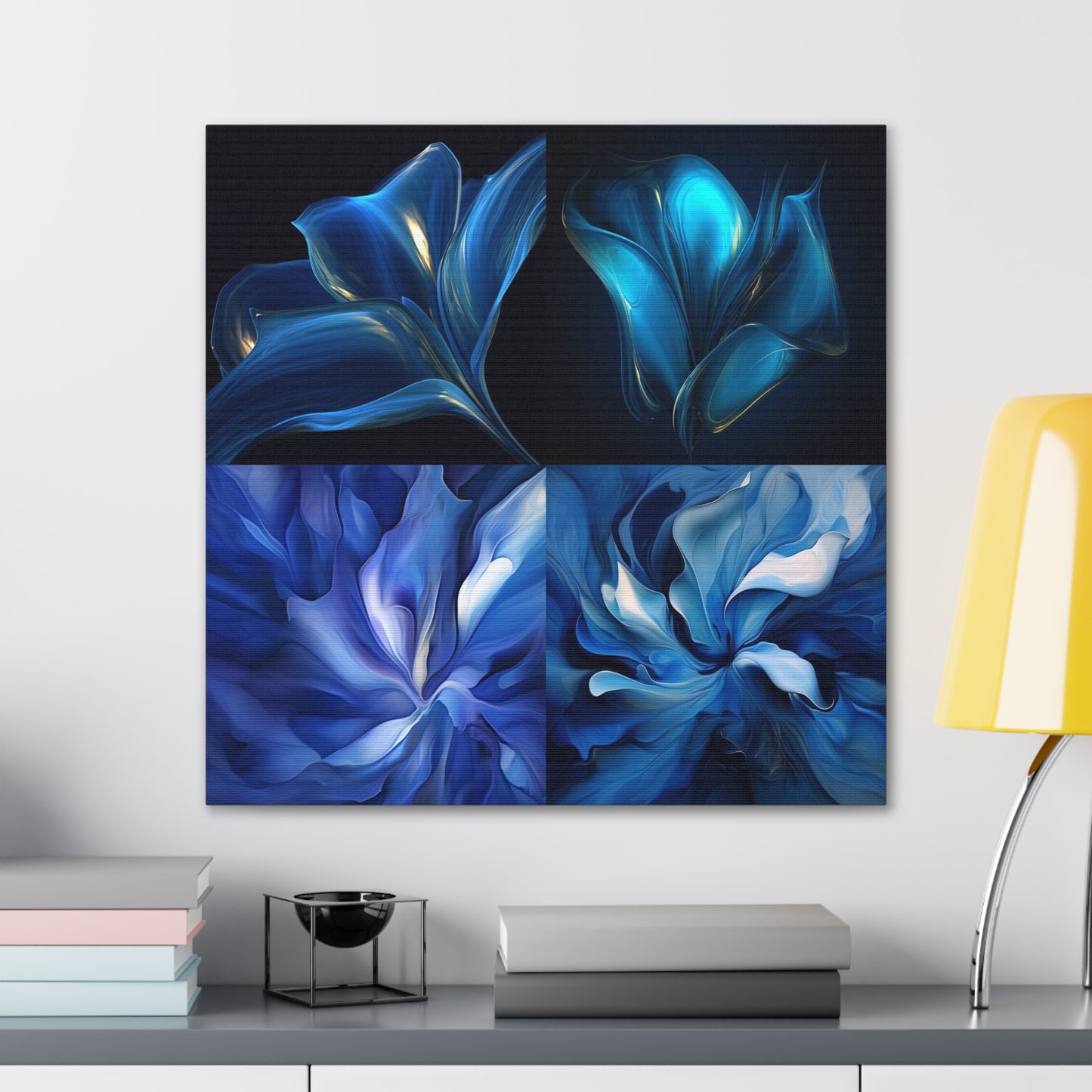Canvas Gallery Wraps Abstract Blue Tulip 5