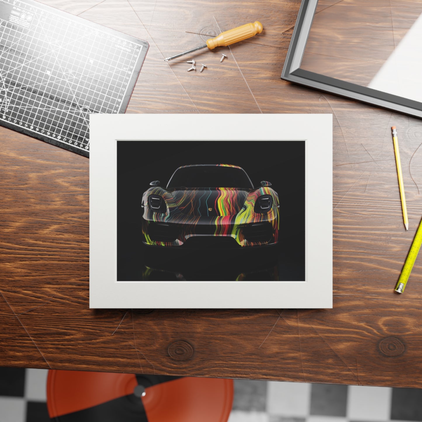 Fine Art Prints (Passepartout Paper Frame) Porsche Line 2