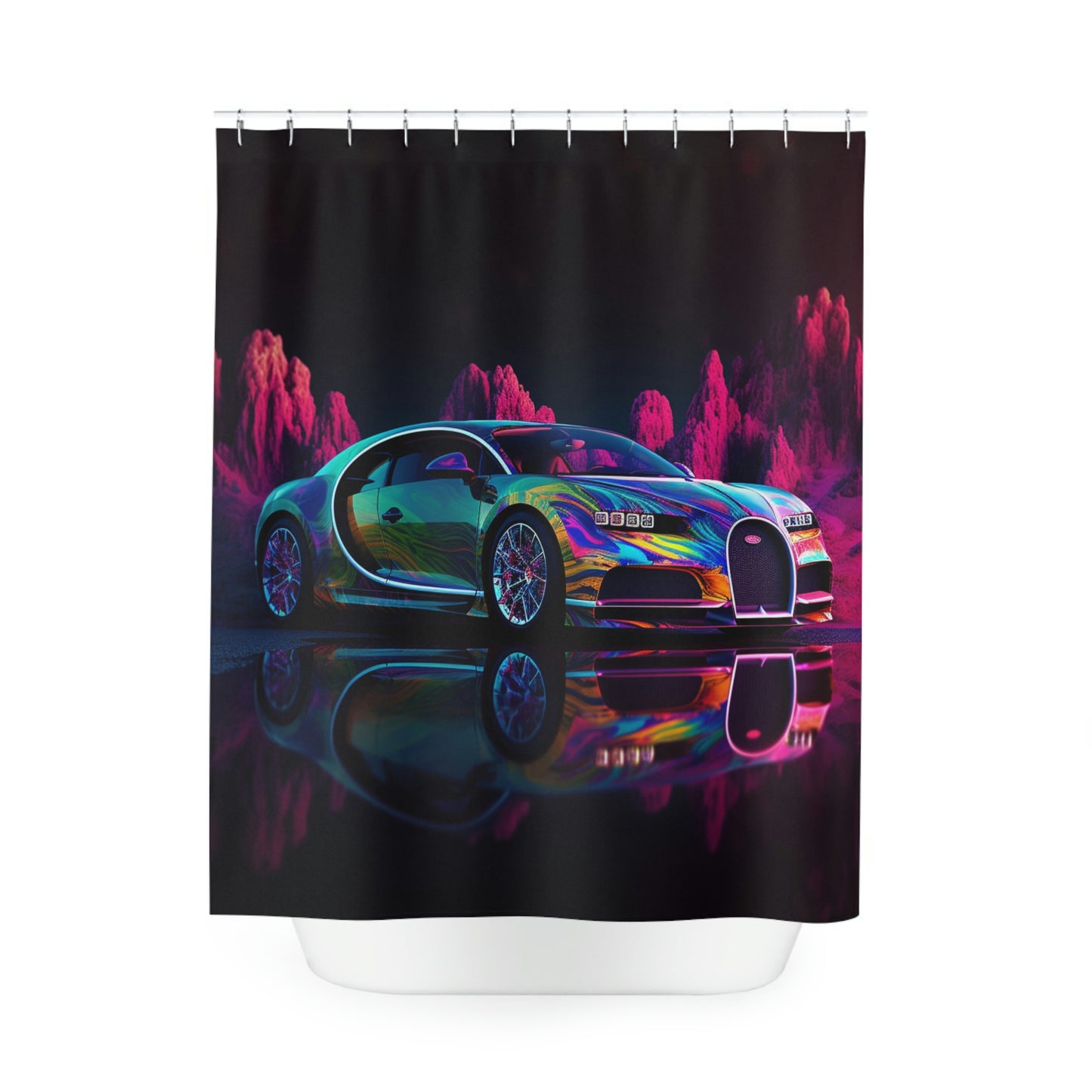 Polyester Shower Curtain florescent Bugatti flair 2
