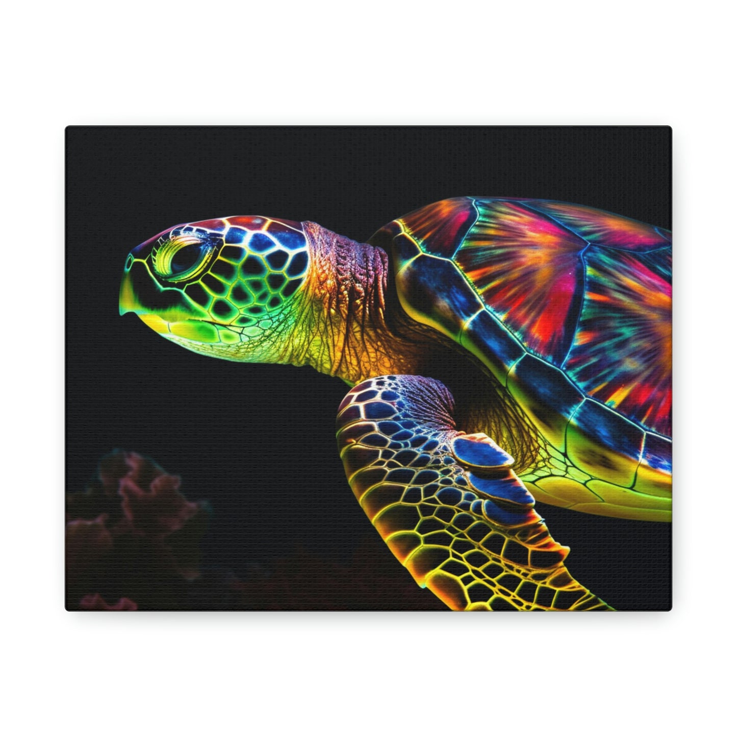 Canvas Gallery Wraps Neon Sea Turtle 4