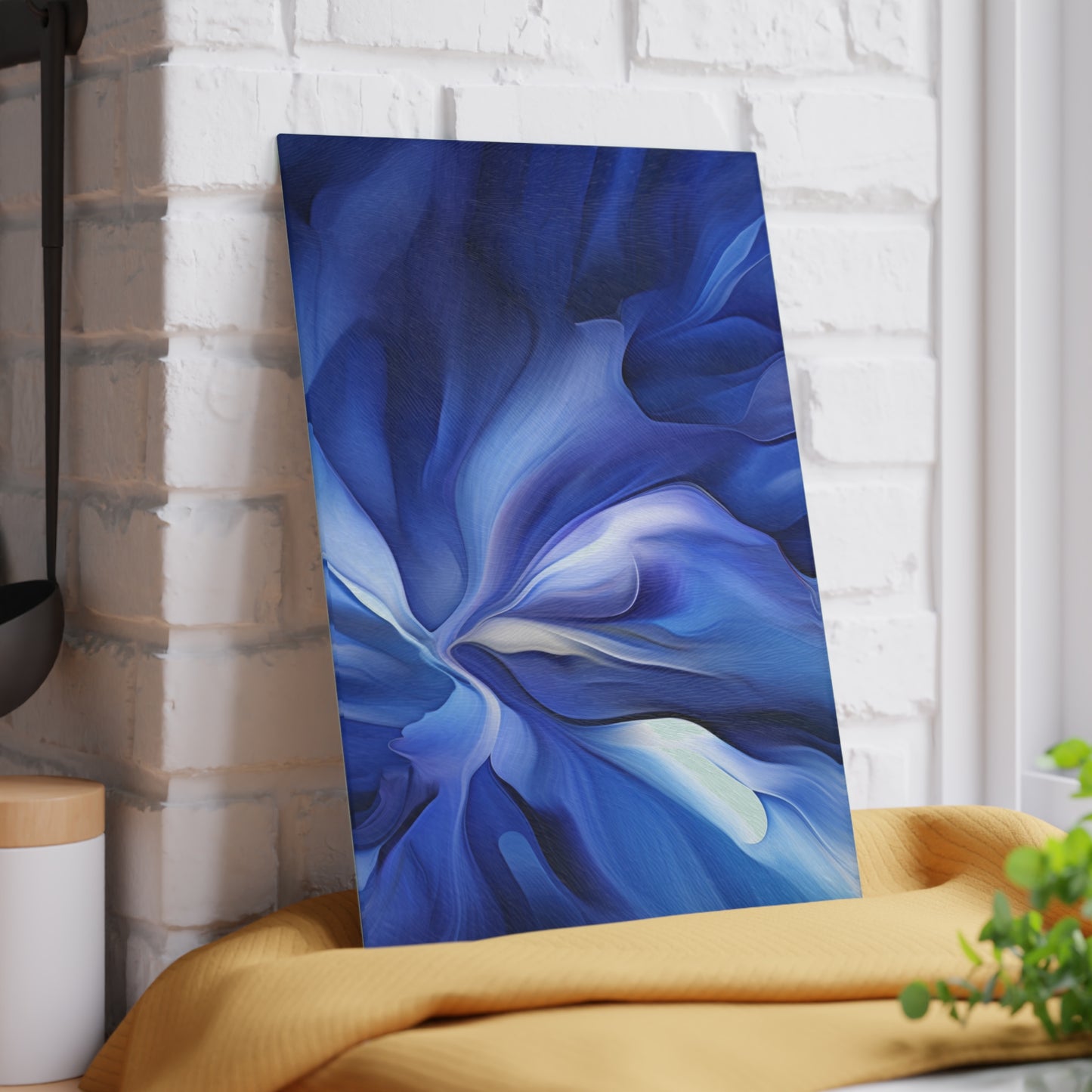 Glass Cutting Board Abstract Blue Tulip 3