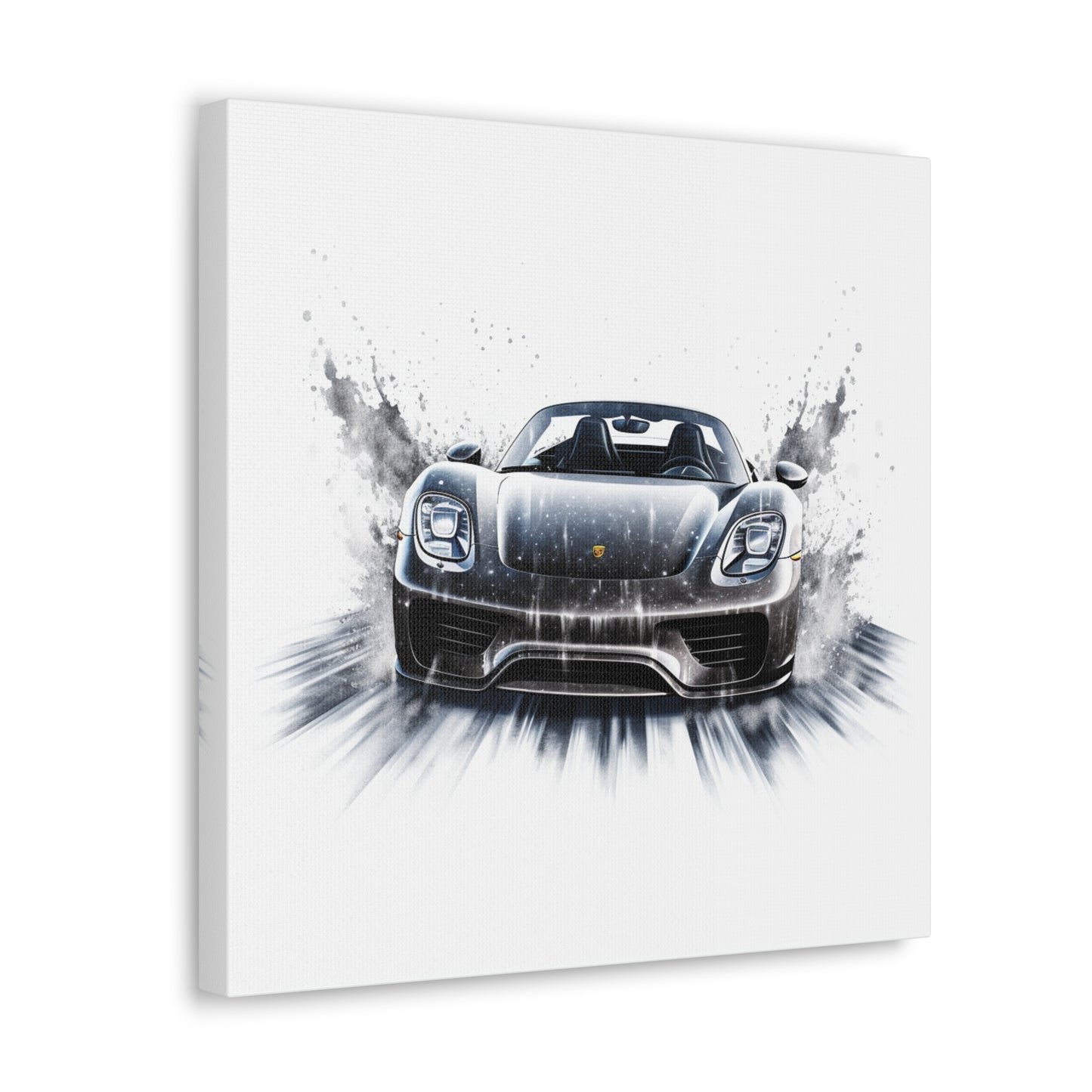 Canvas Gallery Wraps 918 Spyder white background driving fast with water splashing 3