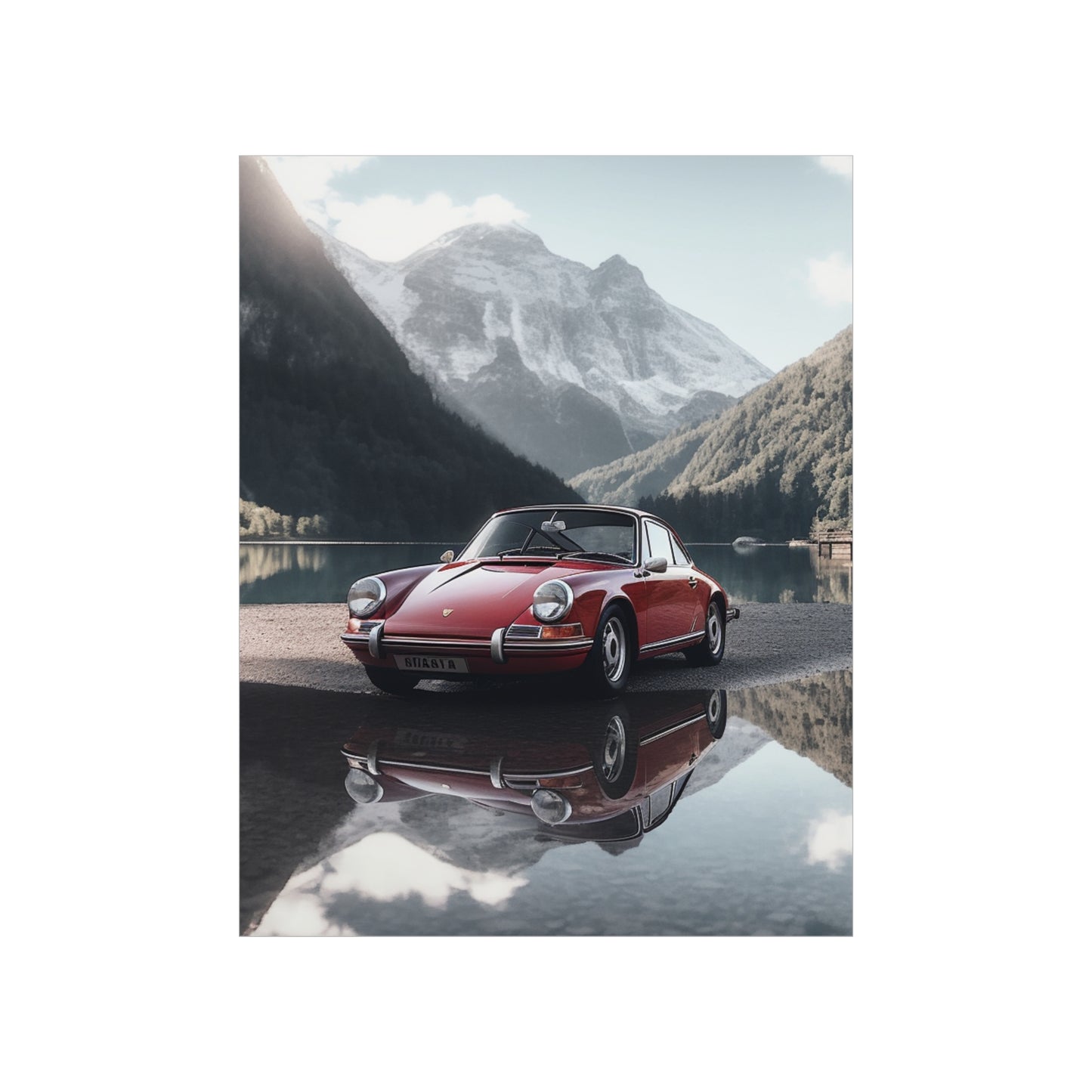 Premium Matte Vertical Posters Porsche Lake 4