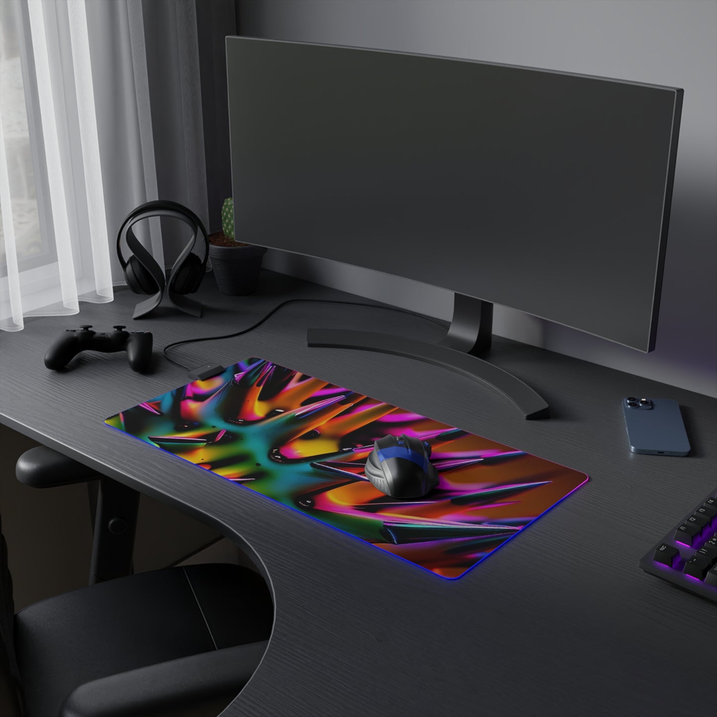 LED Gaming Mouse Pad Macro Neon Spike 3