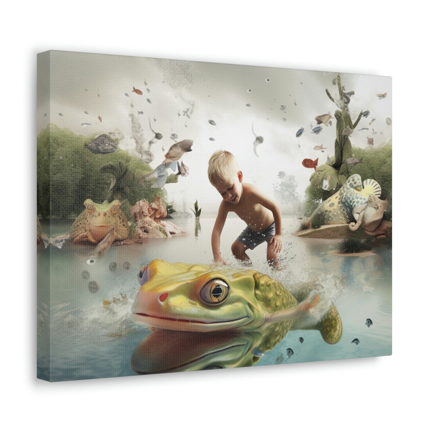 Canvas Gallery Wraps Boy Frog 5