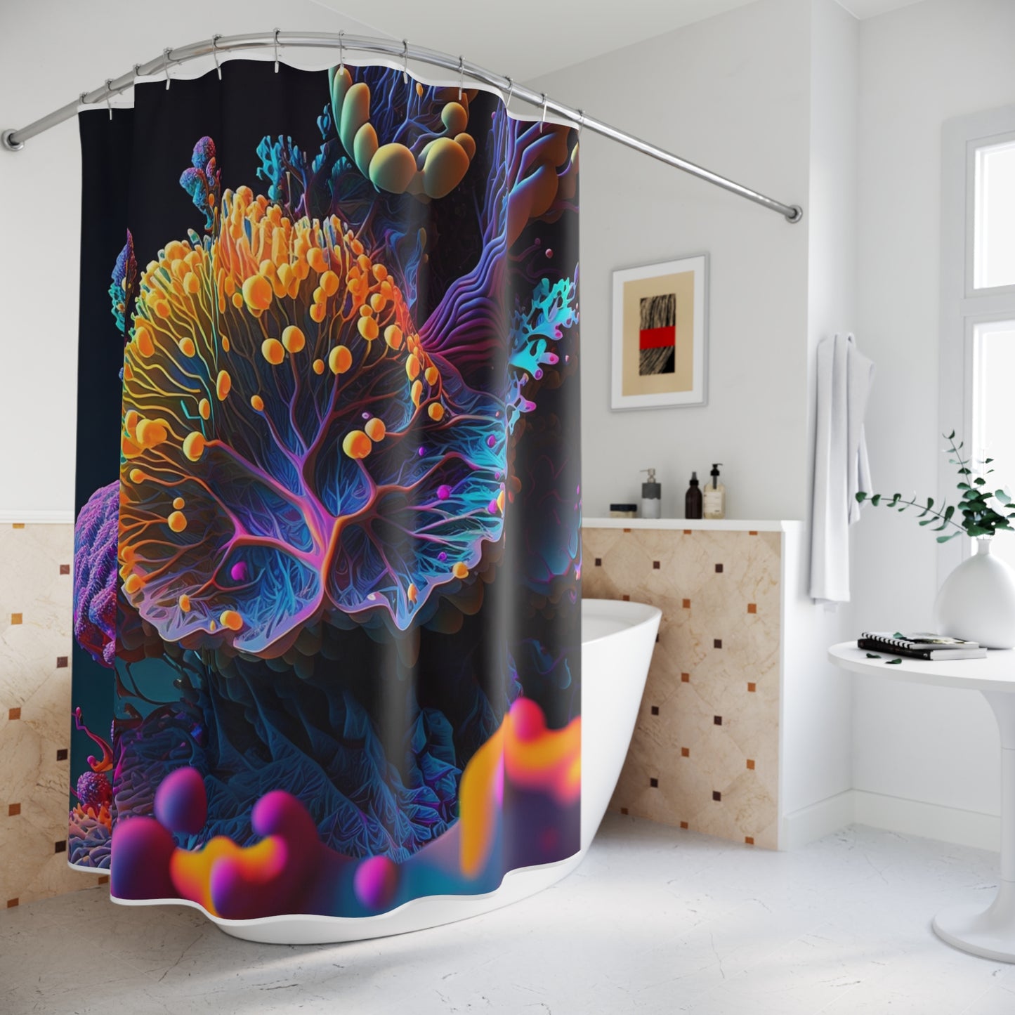Polyester Shower Curtain Ocean Life Macro 1