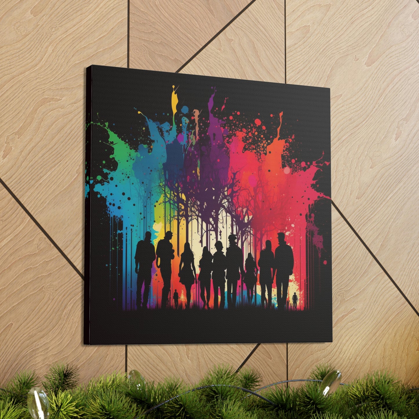 Canvas Gallery Wraps Silhouettes Color Party 2