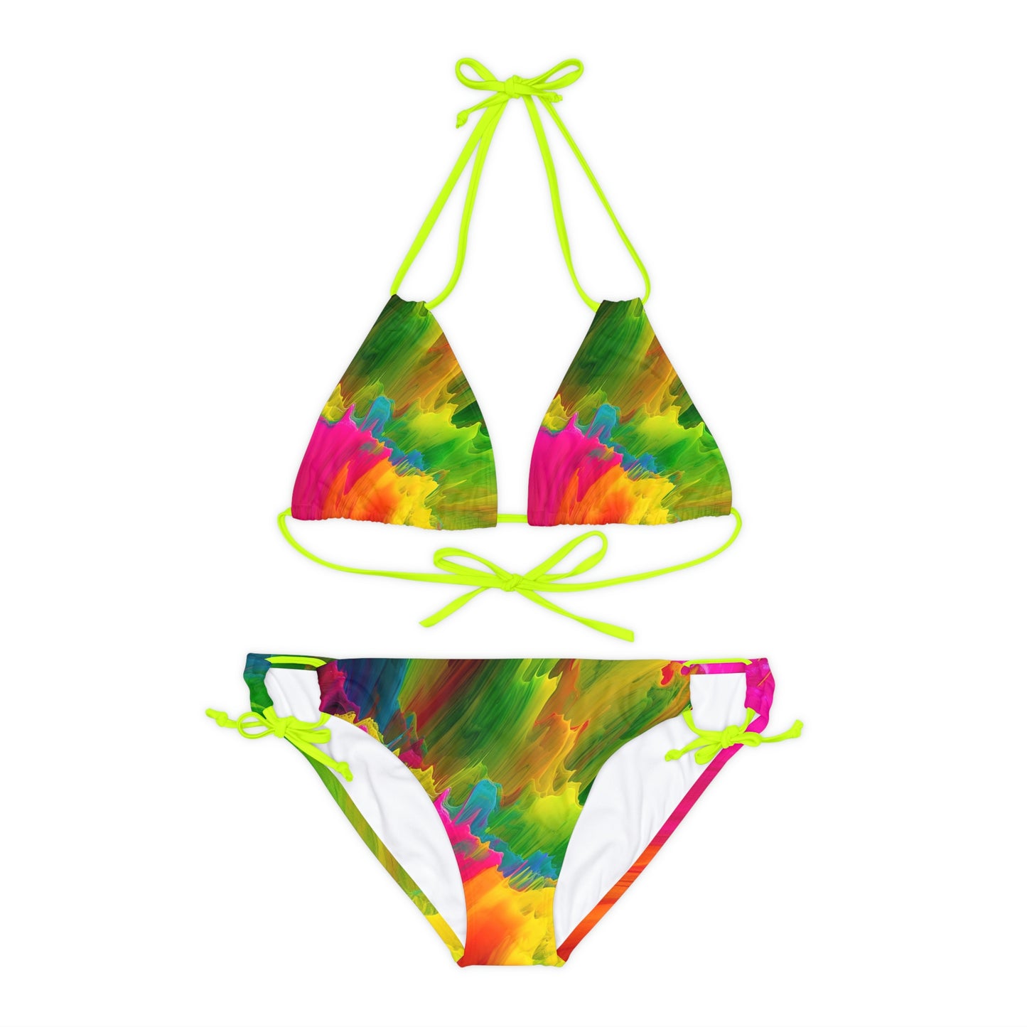 Strappy Bikini Set (AOP) neon fusion 1