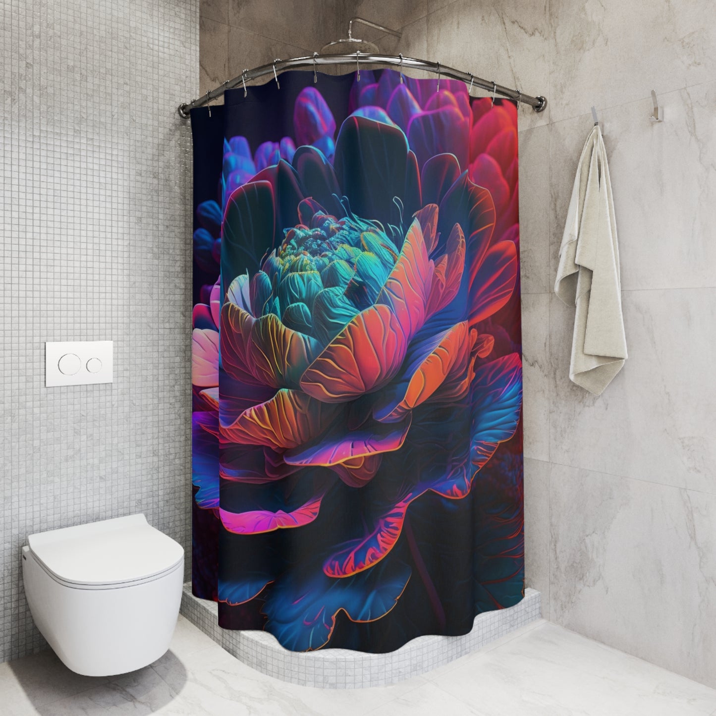 Polyester Shower Curtain neon florescent glow 1
