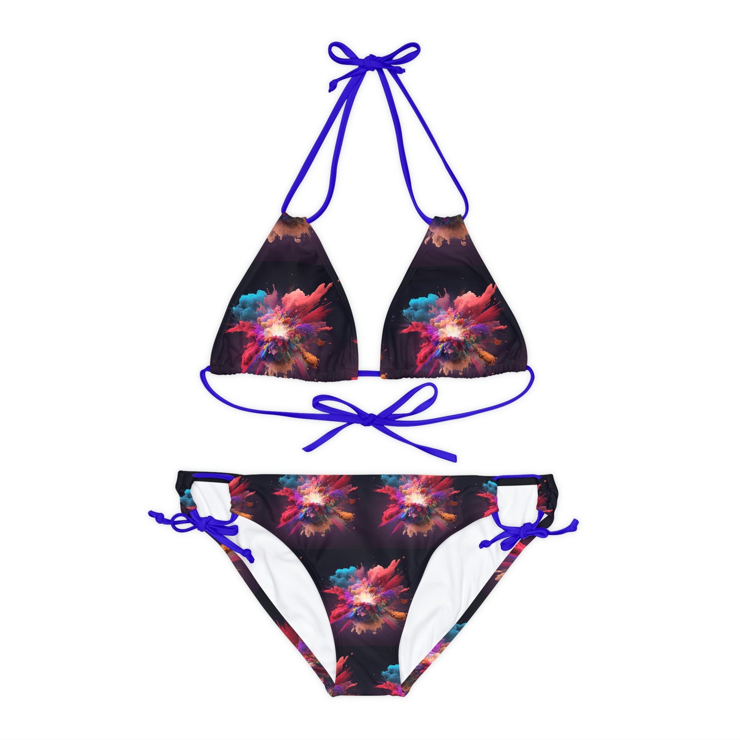 Strappy Bikini Set (AOP) color explosion 1