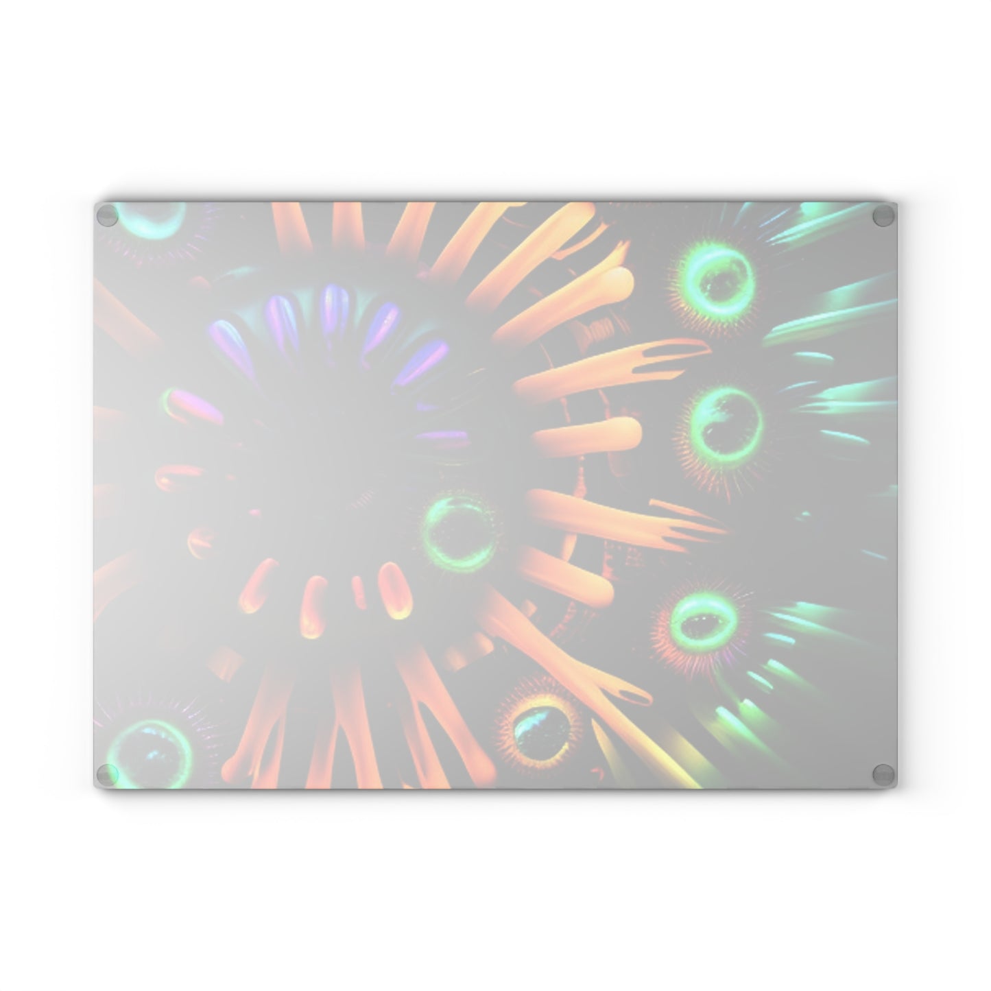 Glass Cutting Board Neon Macro 3