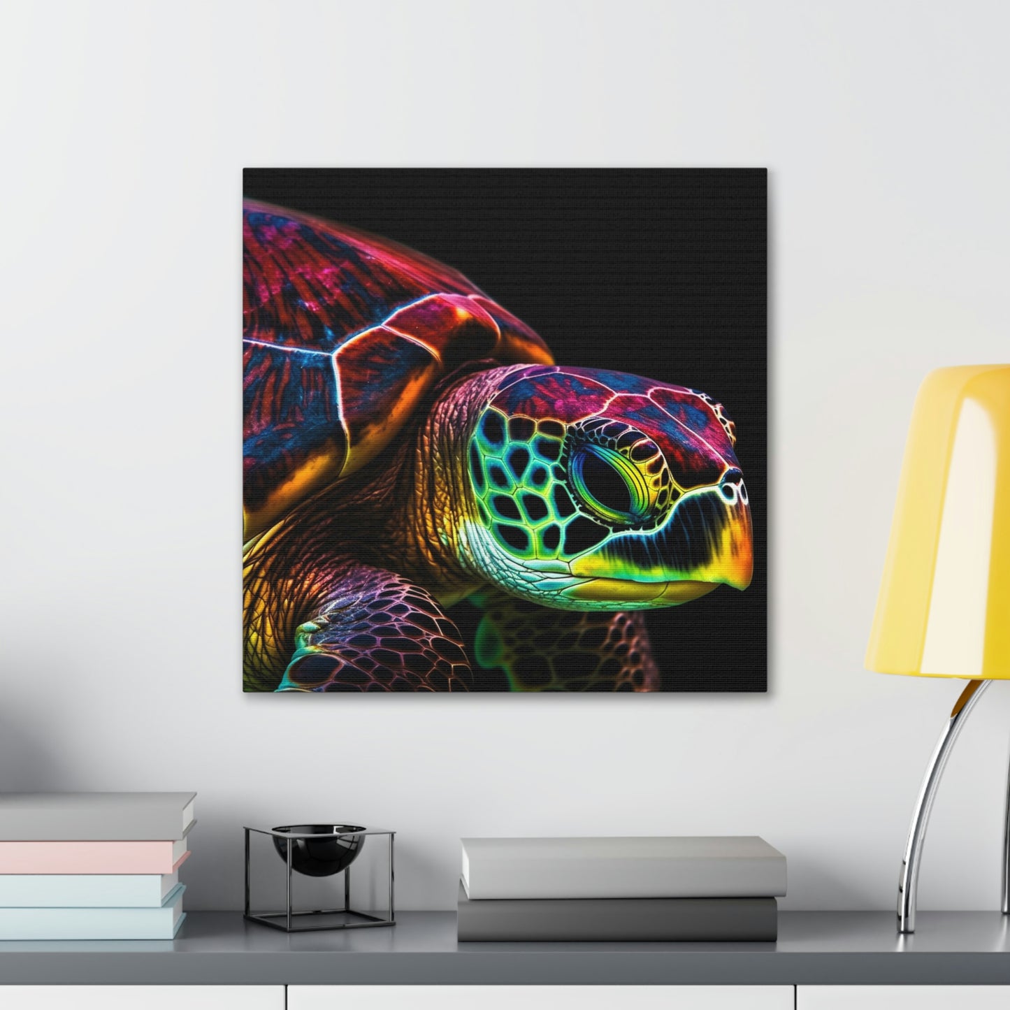 Canvas Gallery Wraps Neon Sea Turtle 3