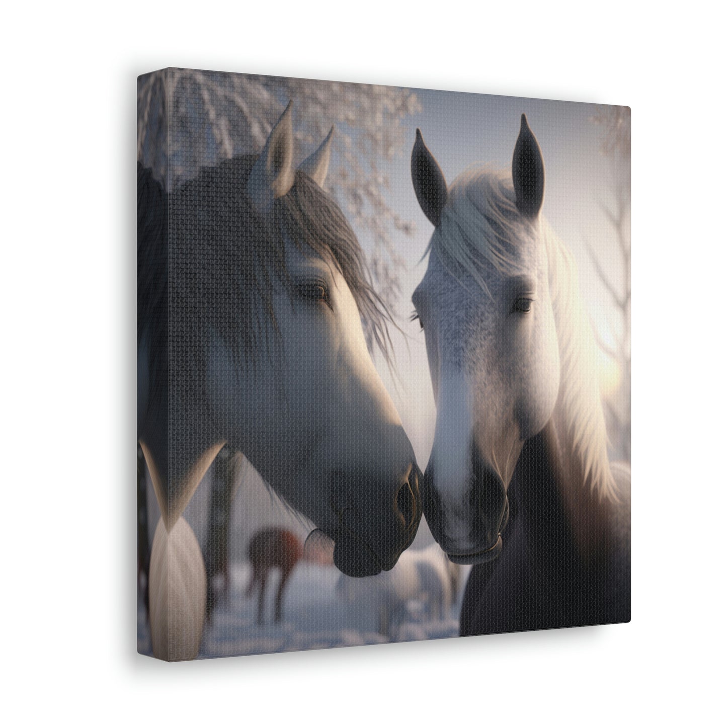 Canvas Gallery Wraps Snow Horse Love