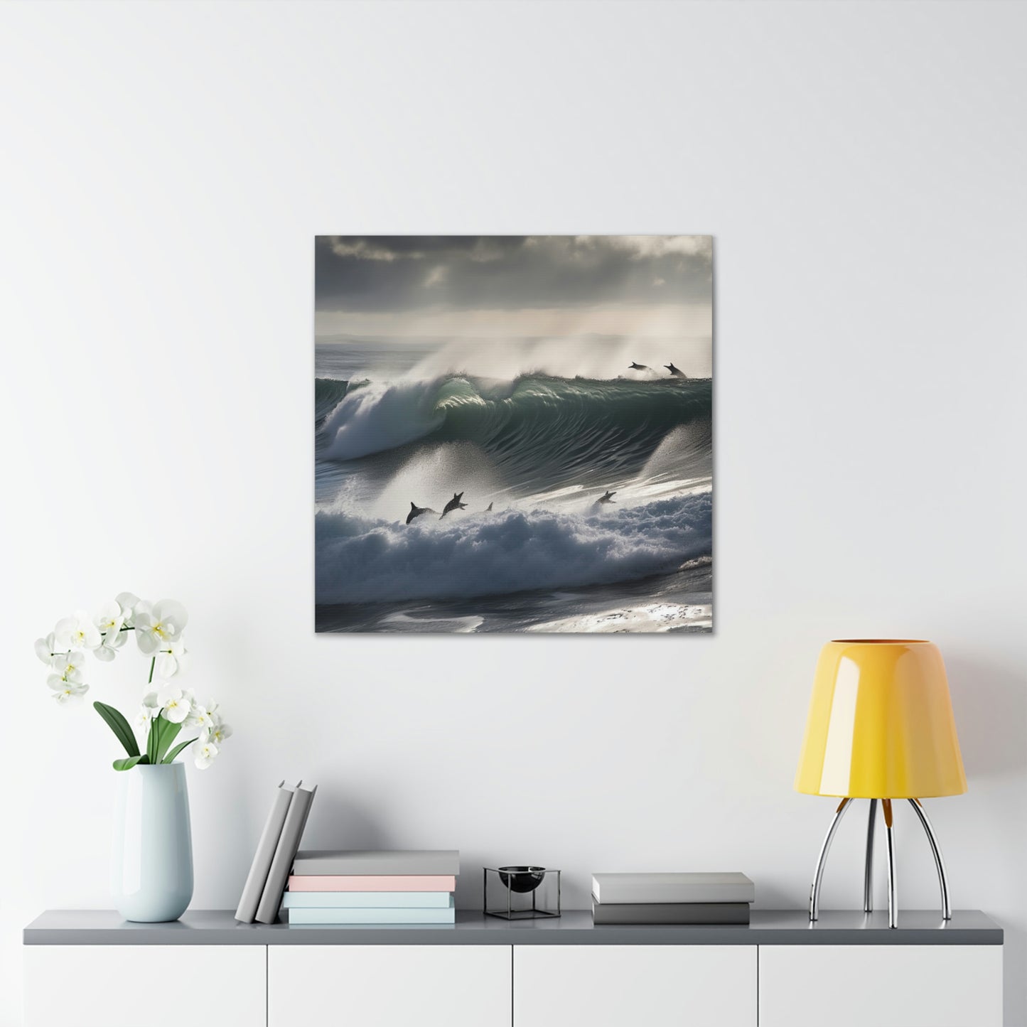 Canvas Gallery Wraps Dolphin Wave 4 Pack