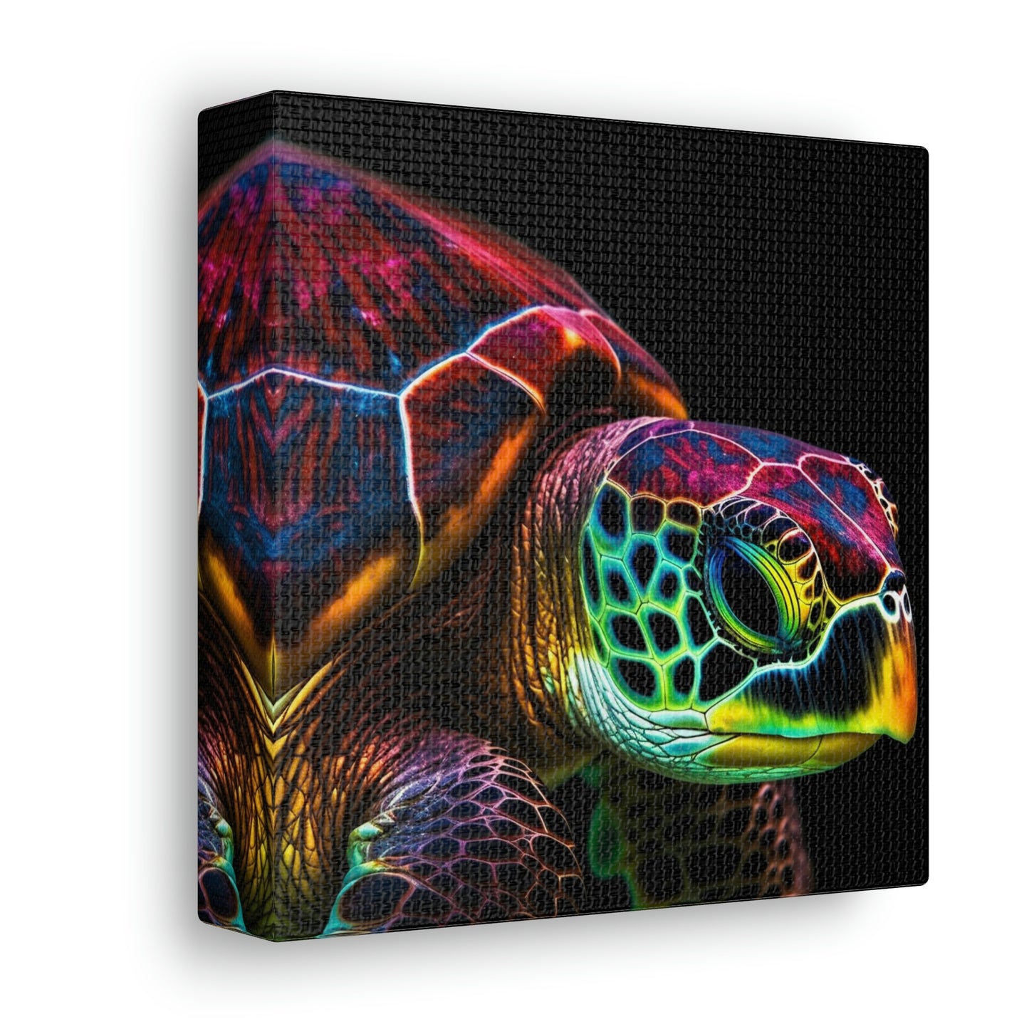 Canvas Gallery Wraps Neon Sea Turtle 3