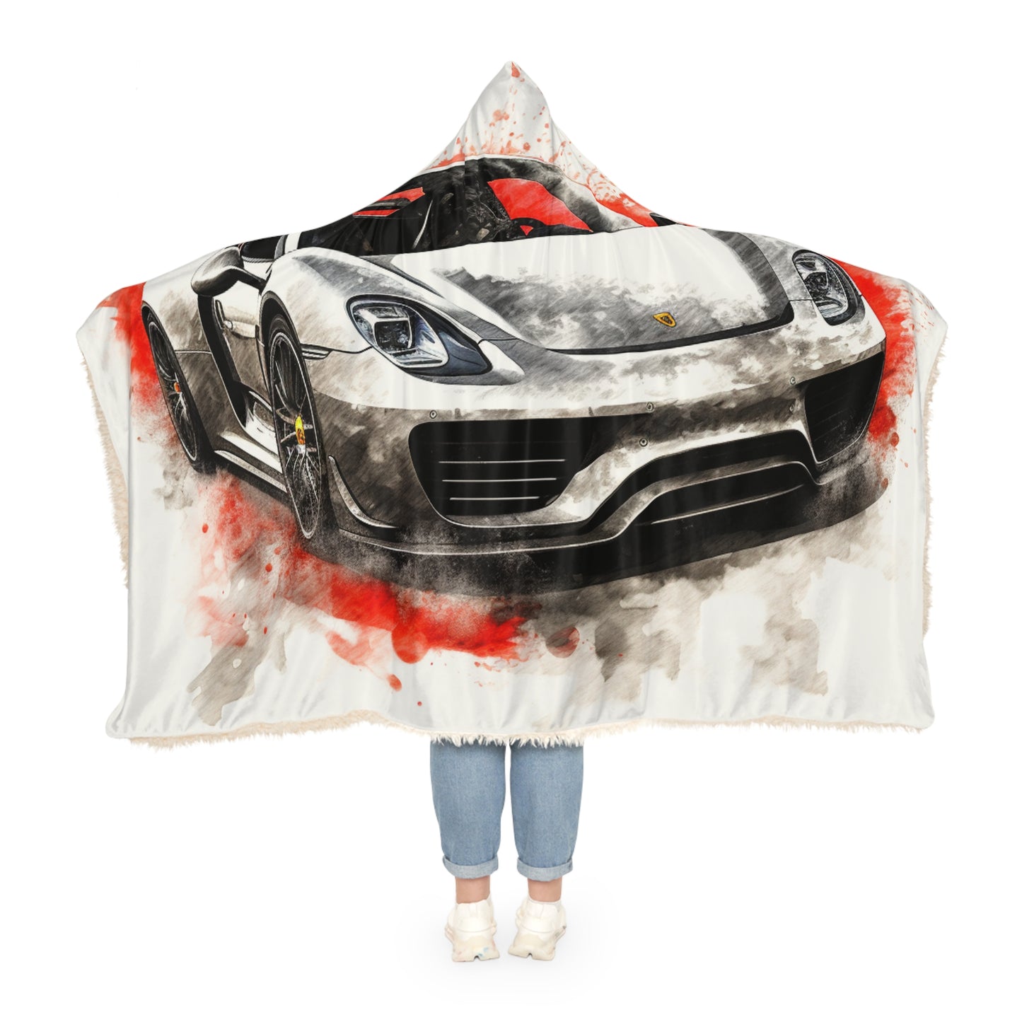 Snuggle Hooded Blanket 918 Spyder white background driving fast with water splashing 4