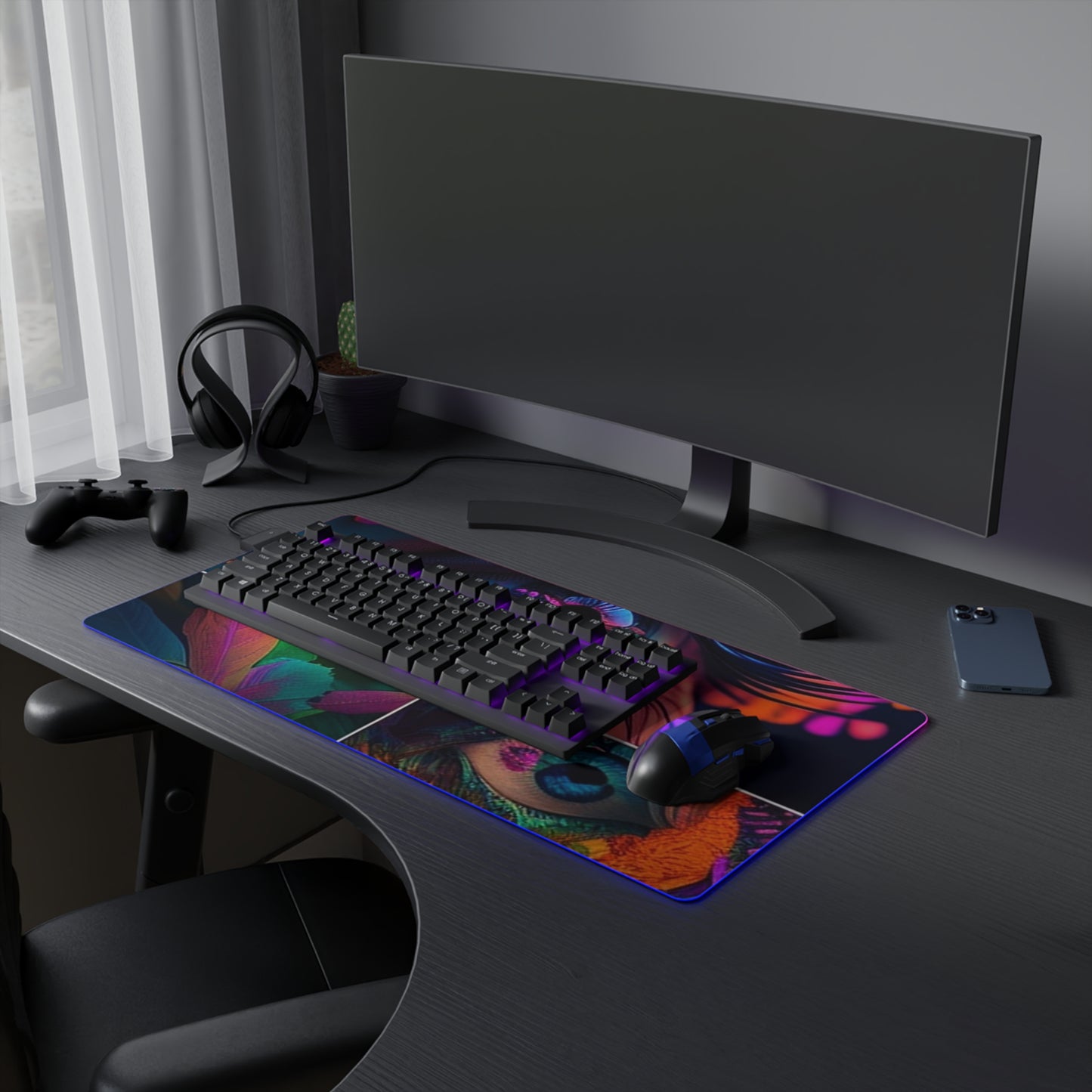 LED Gaming Mouse Pad Neon Florescent Glow 3