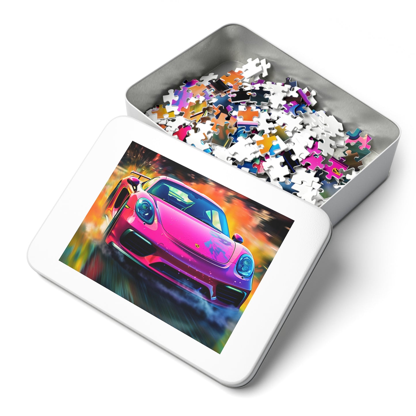 Jigsaw Puzzle (30, 110, 252, 500,1000-Piece) Pink Porsche water fusion 4