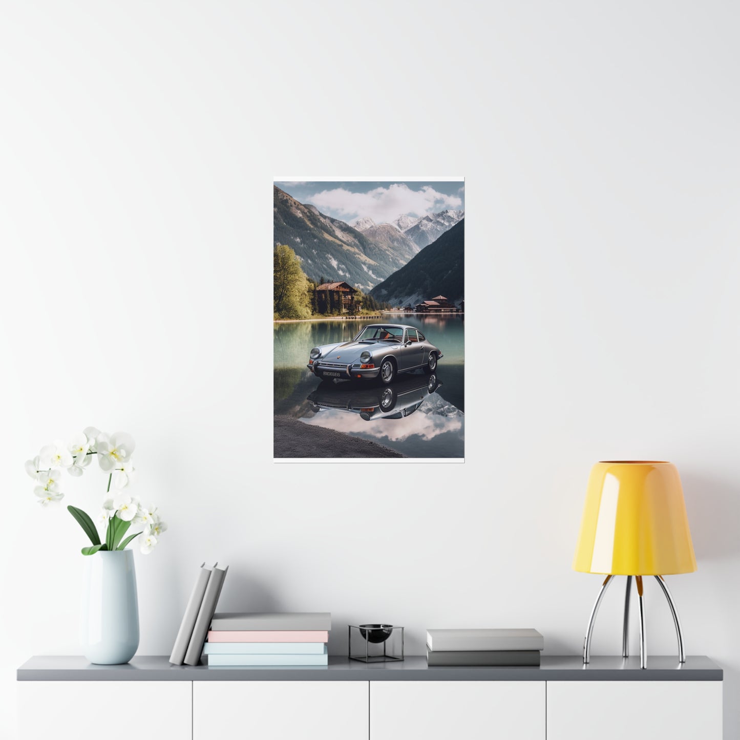 Premium Matte Vertical Posters Porsche Lake 2