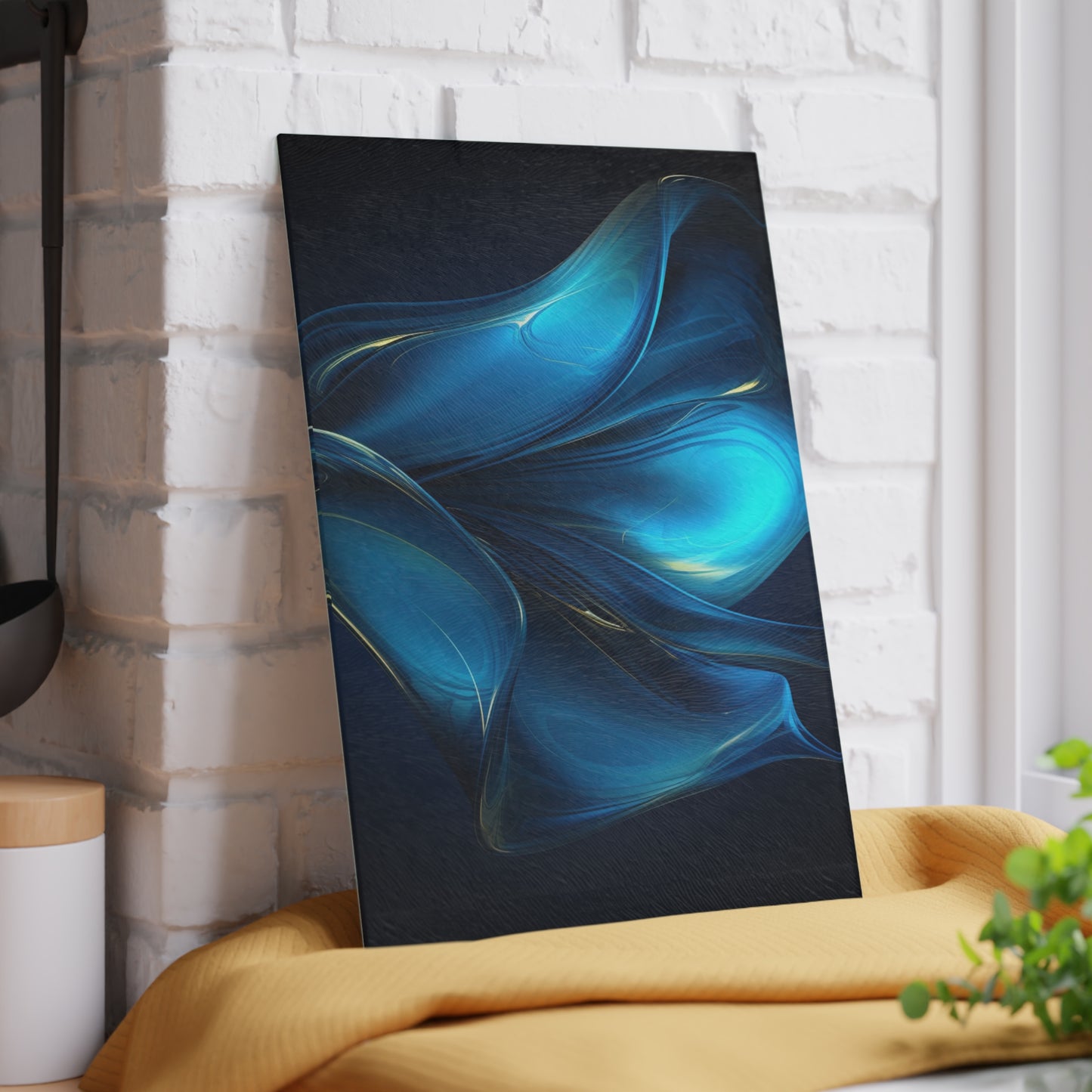 Glass Cutting Board Abstract Blue Tulip 2