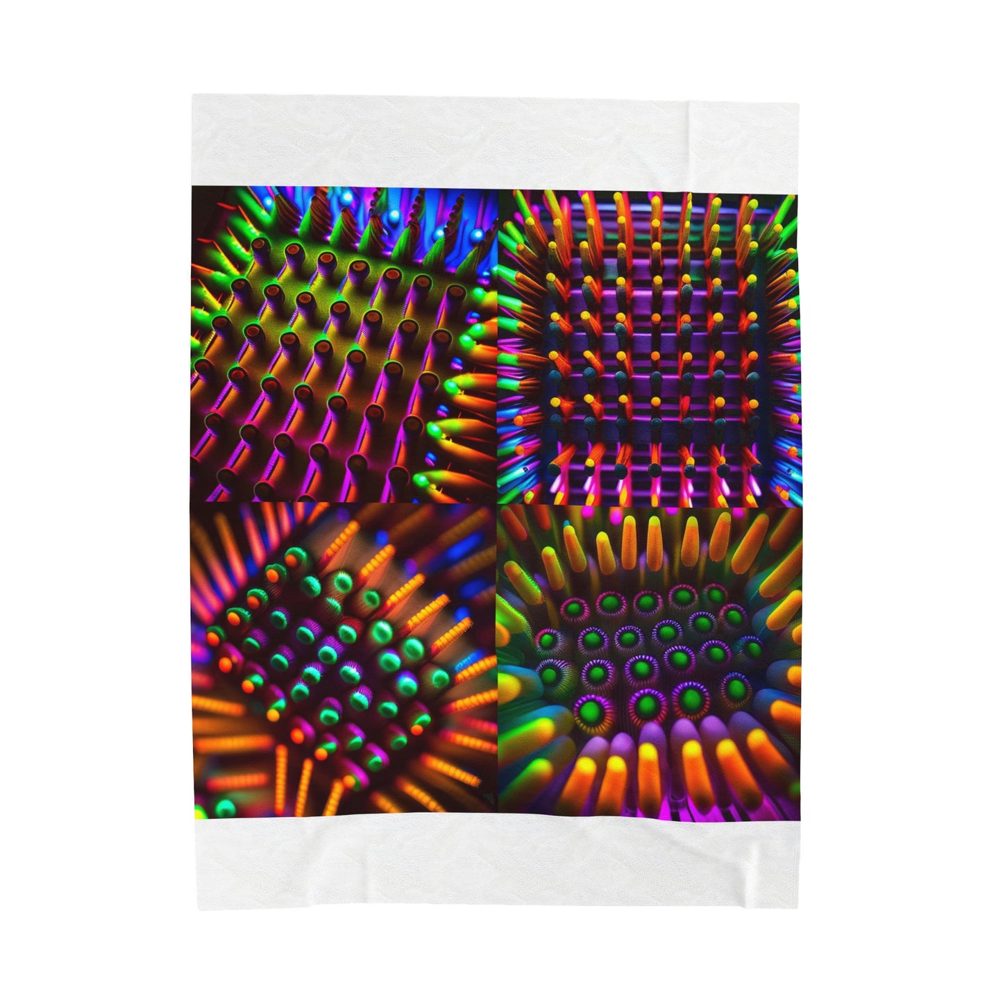 Velveteen Plush Blanket Macro Cactus neon square