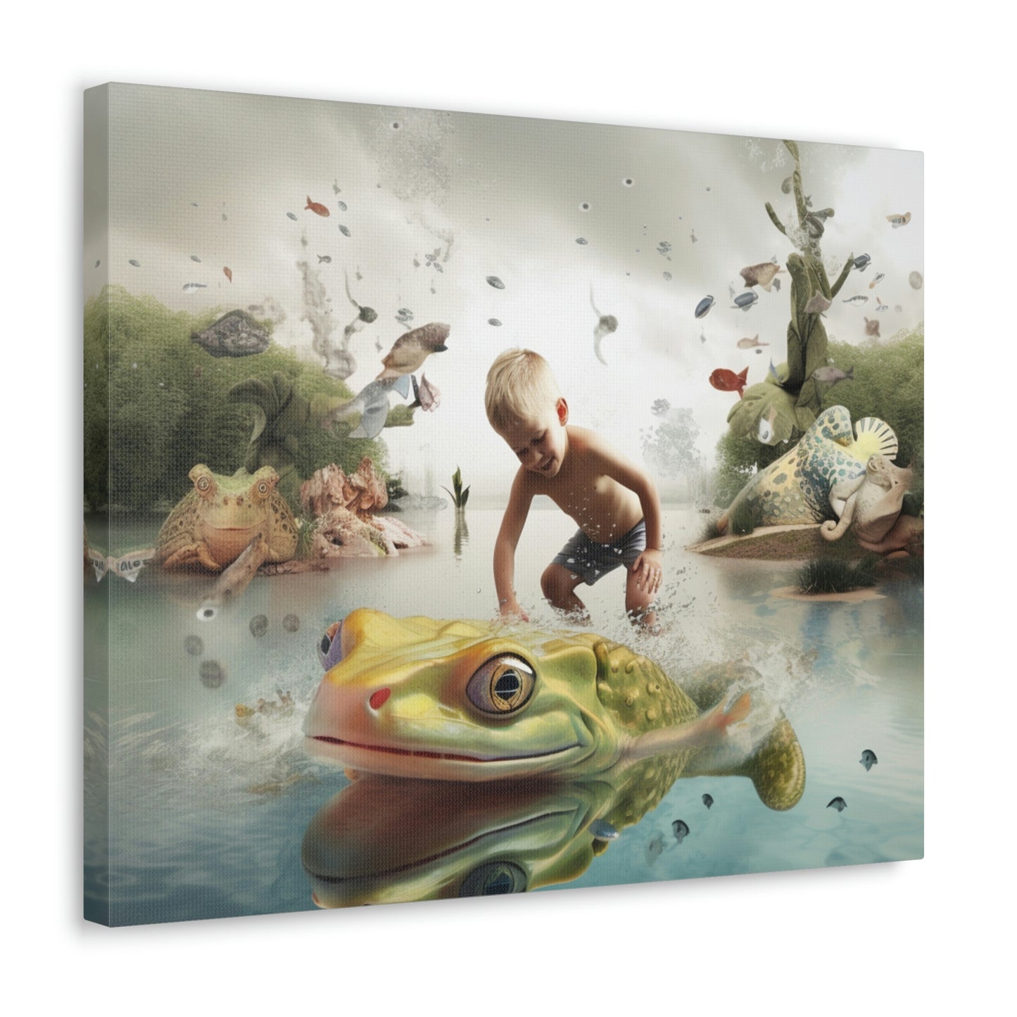 Canvas Gallery Wraps Boy Frog 5