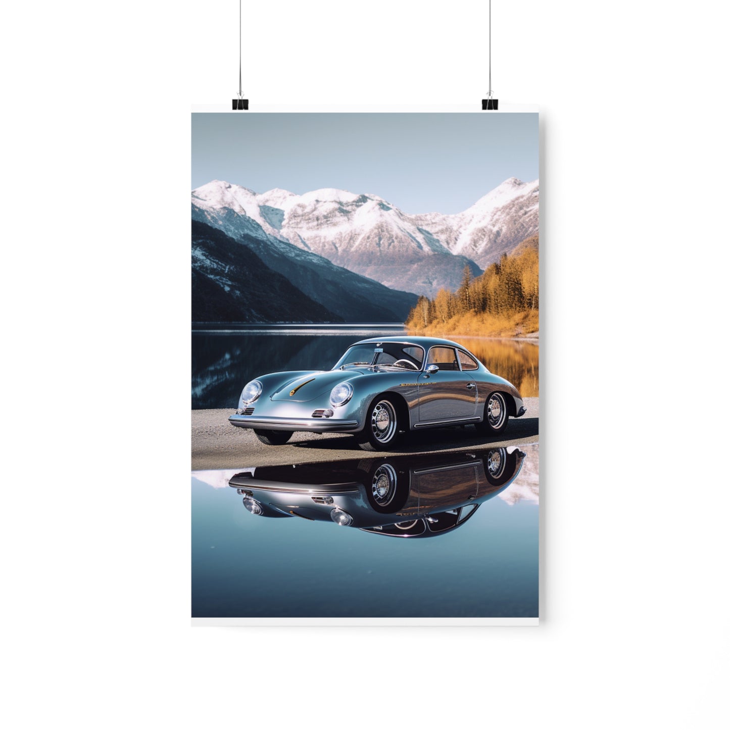 Premium Matte Vertical Posters Porsche Lake 1