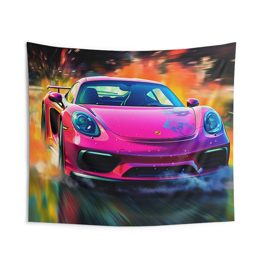 Indoor Wall Tapestries Pink Porsche water fusion 4