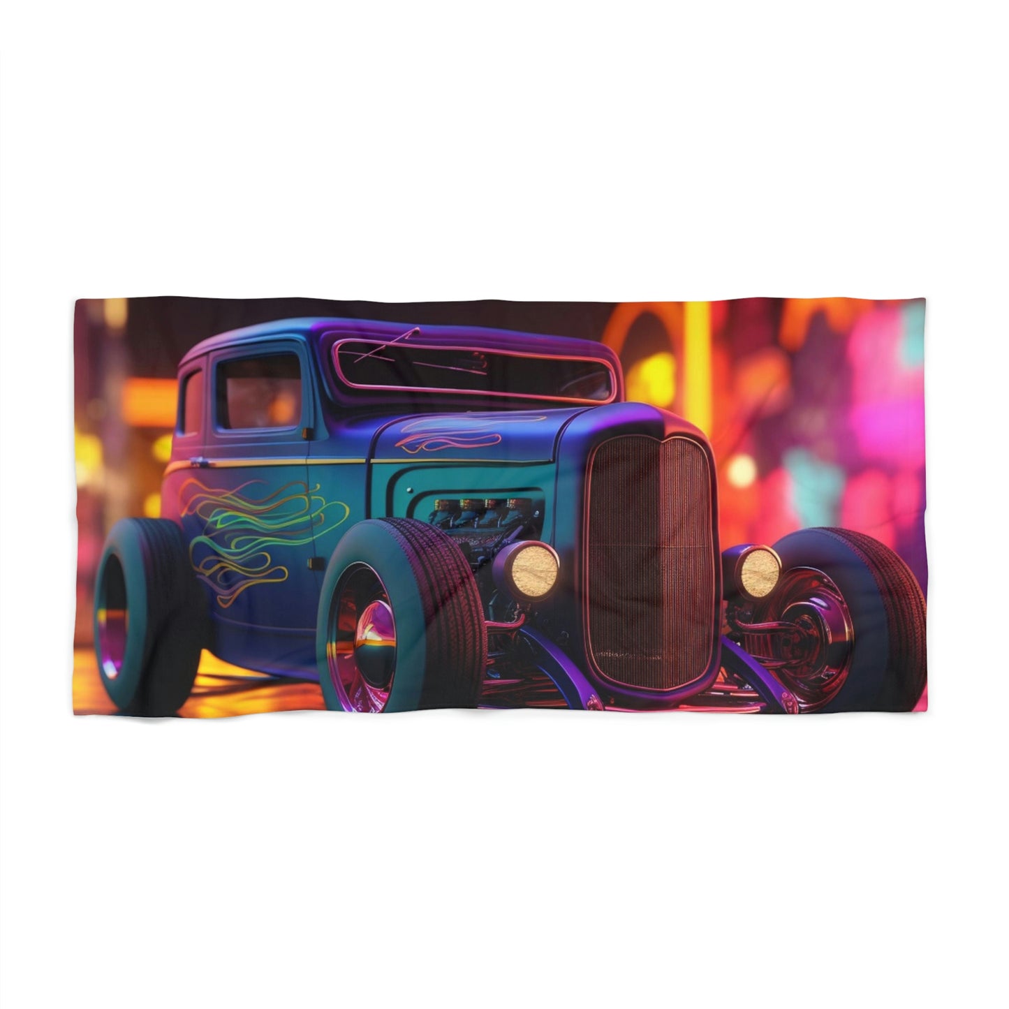 Beach Towel Hyper Colorful Hotrod 2